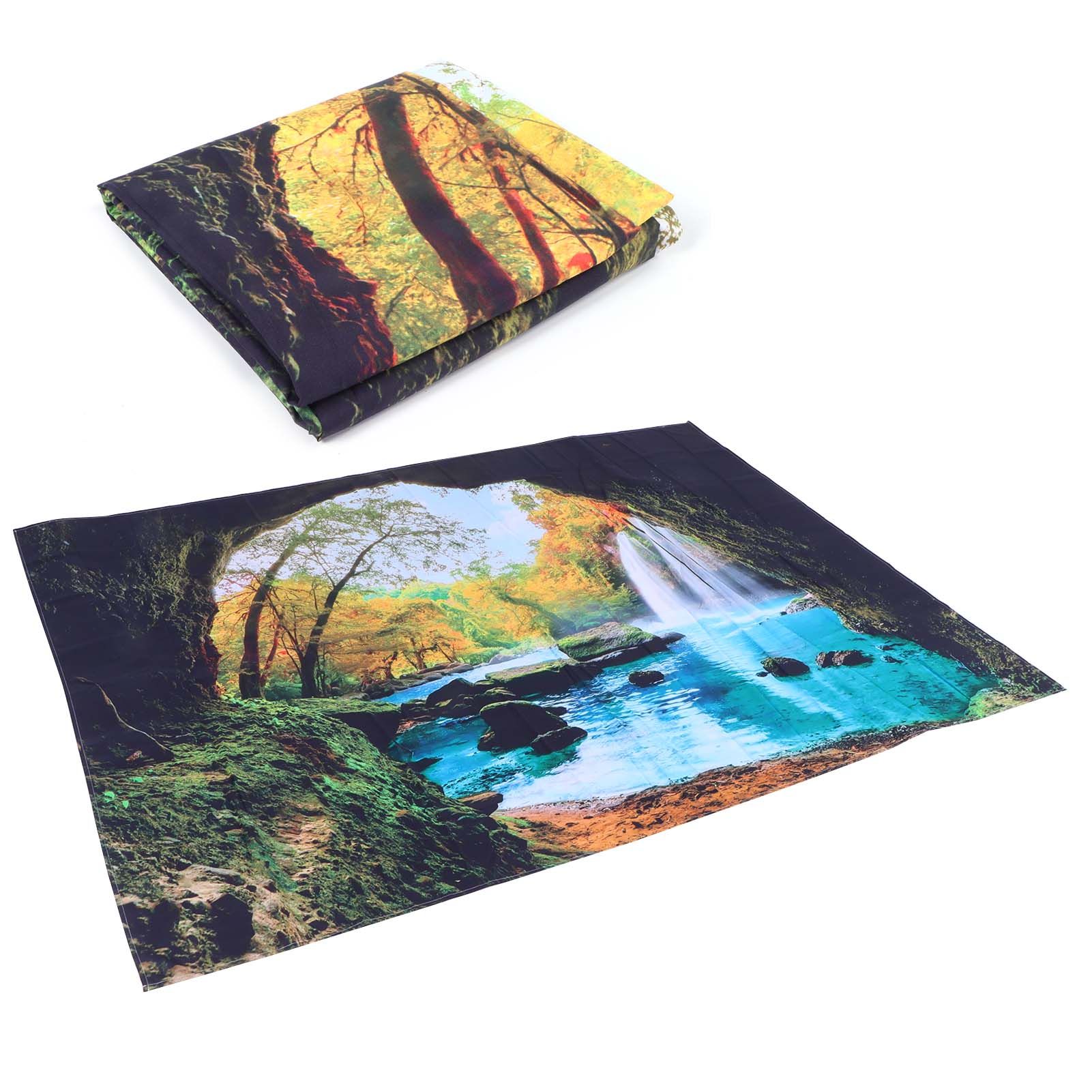 Cave River Landscape Pattern Tapestry Wall Hanging Wall Blanket for Bedroom view 4