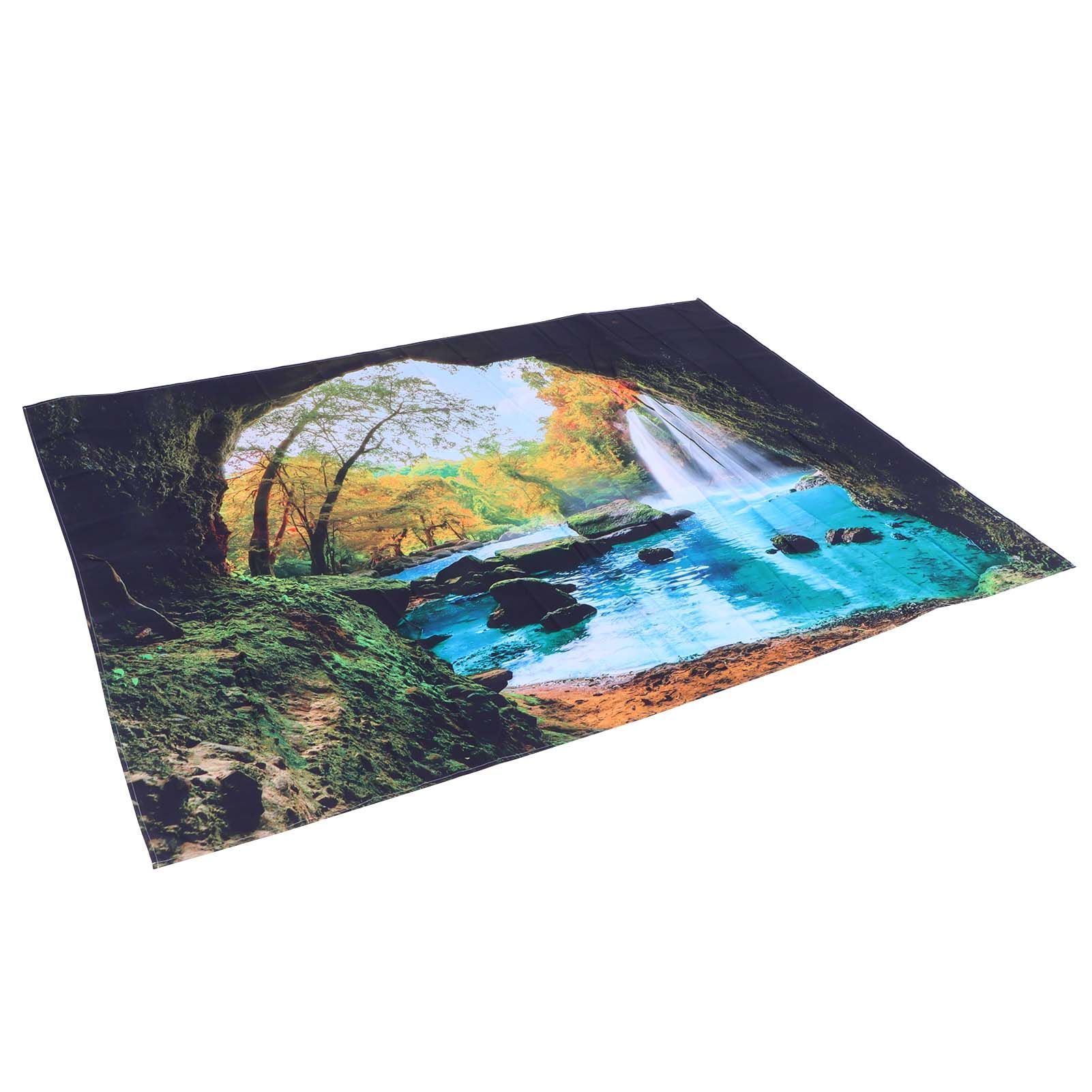 Cave River Landscape Pattern Tapestry Wall Hanging Wall Blanket for Bedroom view 9