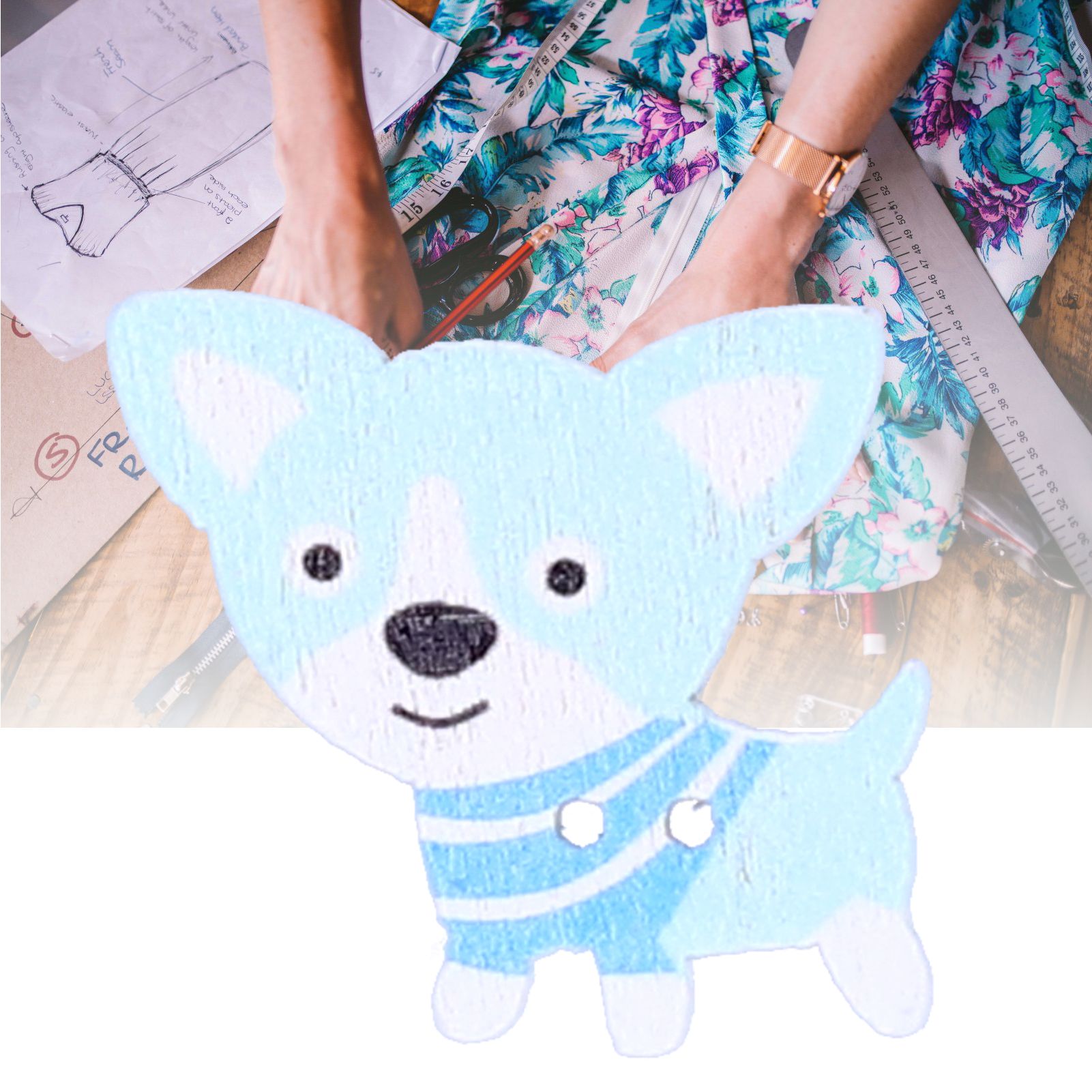 50Pcs Mixed Wooden Buttons Cartoon Dog Shape Button DIY HandSewn Clothes view 11