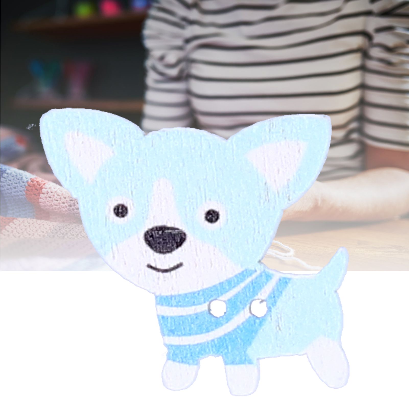 50Pcs Mixed Wooden Buttons Cartoon Dog Shape Button DIY HandSewn Clothes view 12