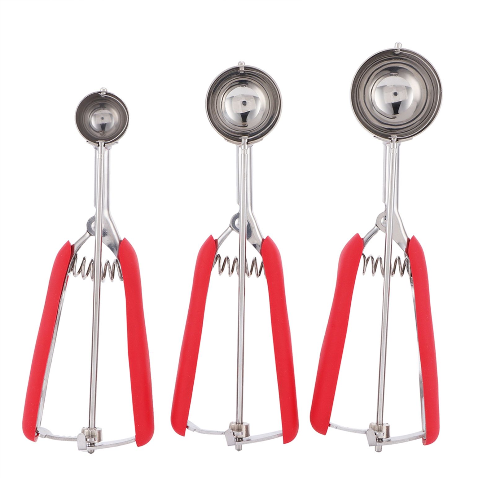 3PCS Ice Cream Scoop Cookies Scoop Set Stainless Steel Ice Cream Spoon