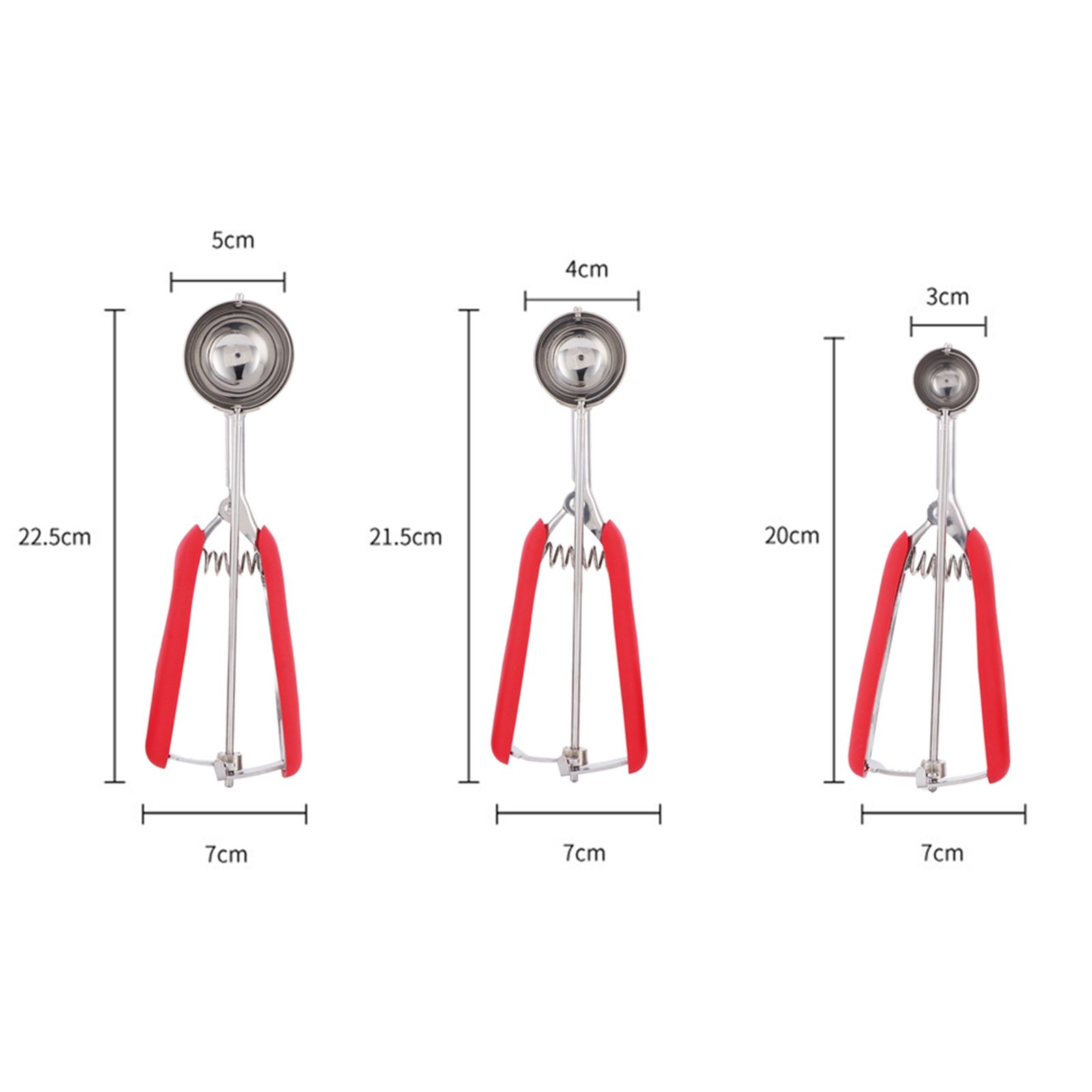 3PCS Ice Cream Scoop Cookies Scoop Set Stainless Steel Ice Cream Spoon view 14