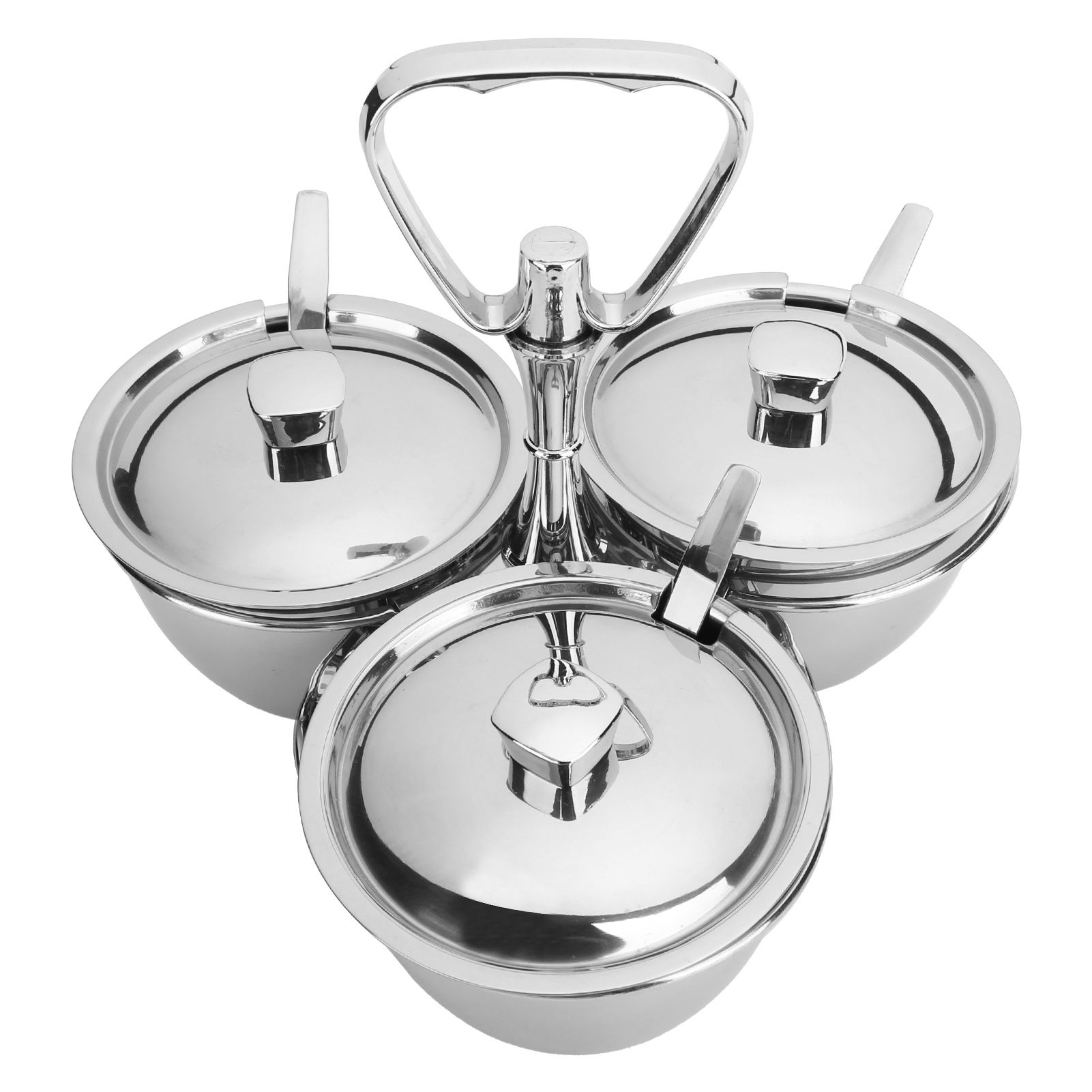 Spice Rack Kitchen Stainless Steel Seasoning Pots Condiment Set Rotating Spice — image 1