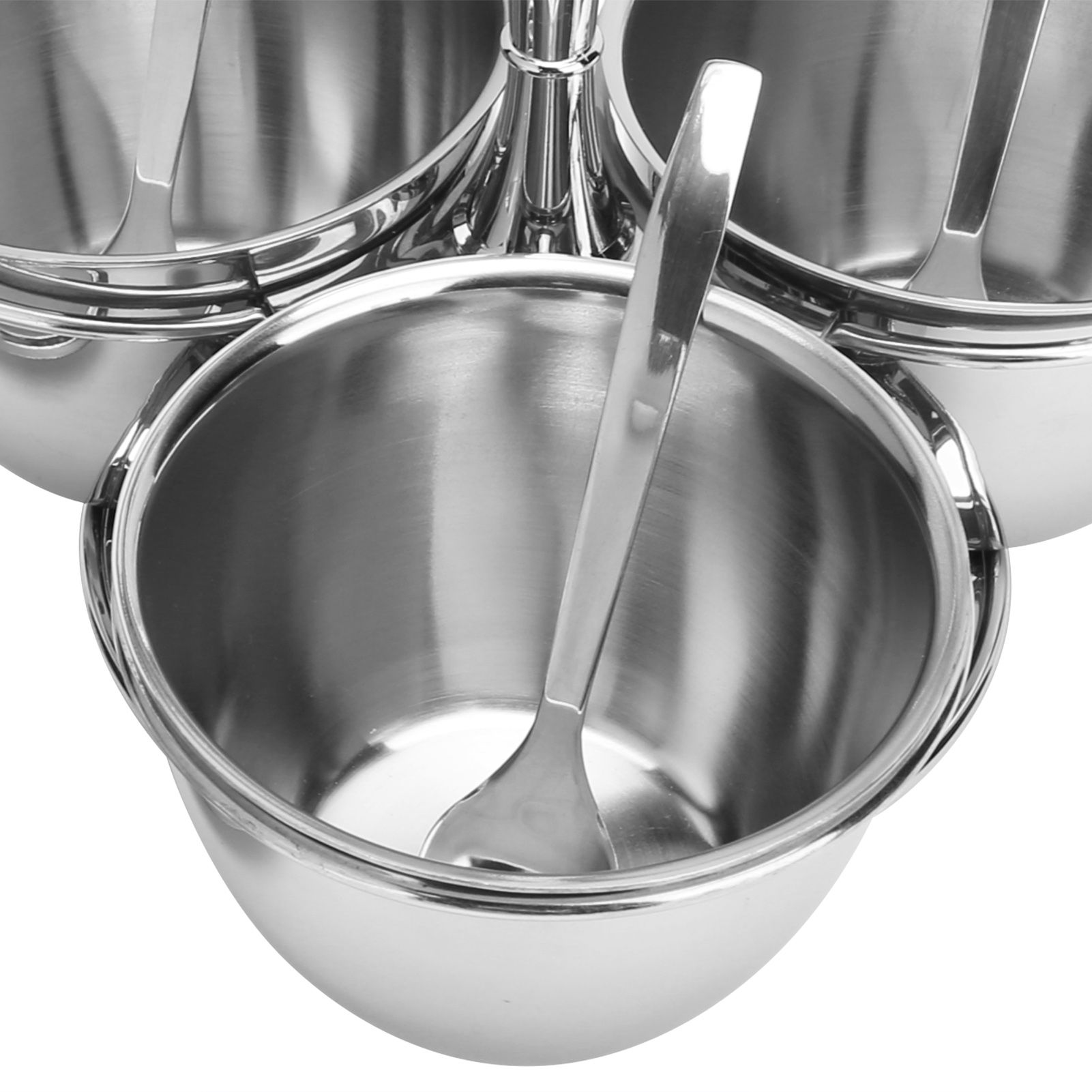 Spice Rack Kitchen Stainless Steel Seasoning Pots Condiment Set Rotating Spice view 11