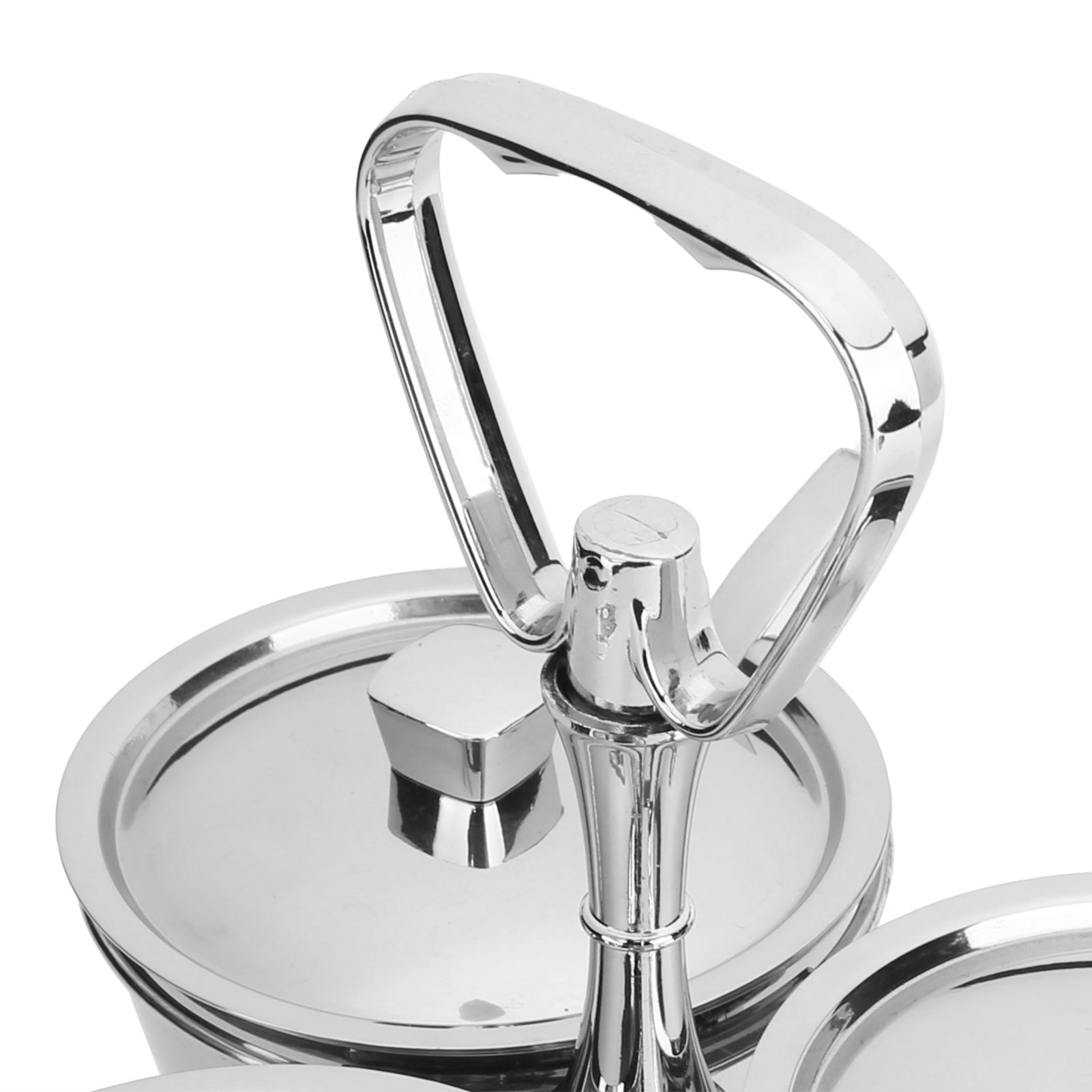 Spice Rack Kitchen Stainless Steel Seasoning Pots Condiment Set Rotating Spice view 12