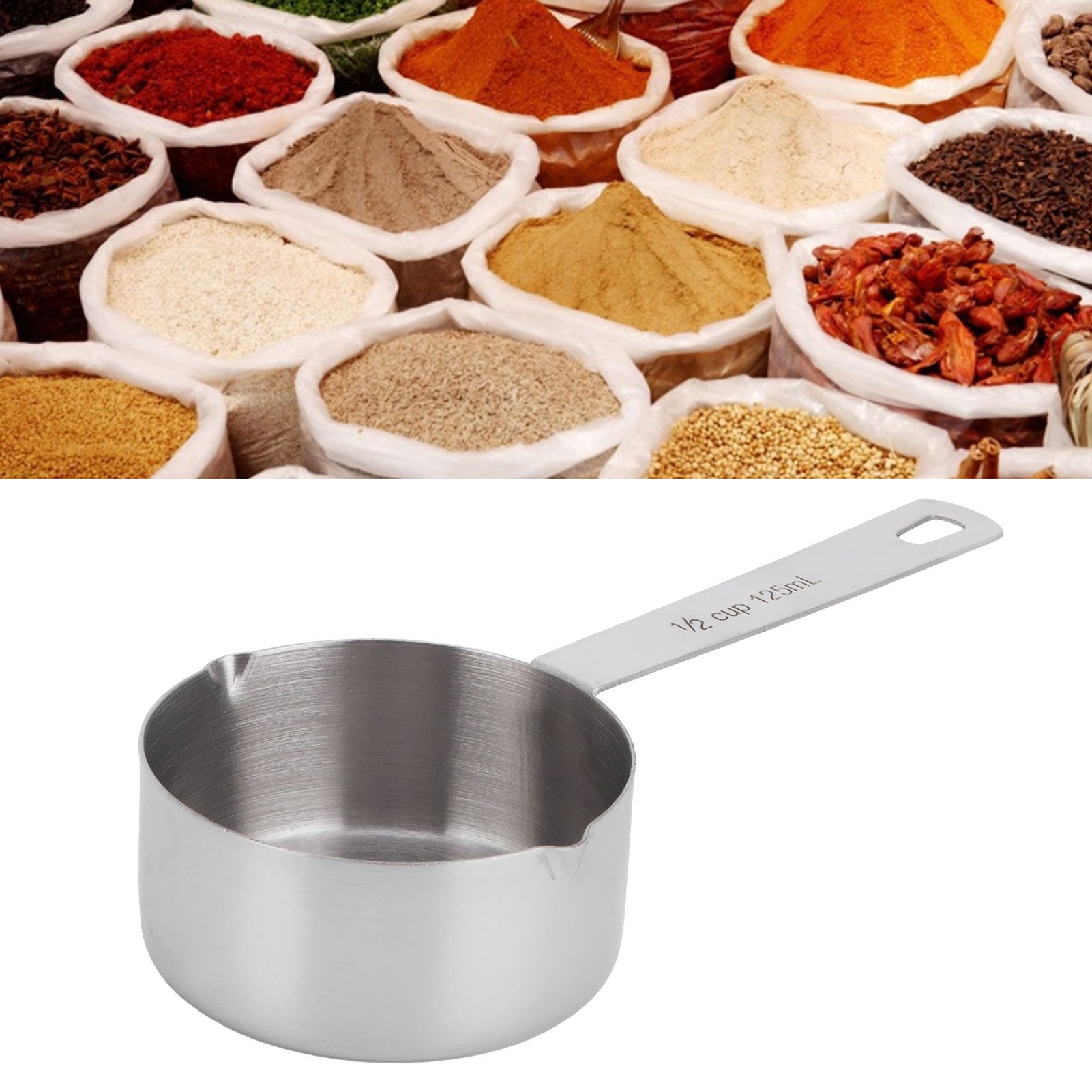 Baking Measuring Spoon 304 Stainless Steel Measuring Cup Scoop with Scales view 9
