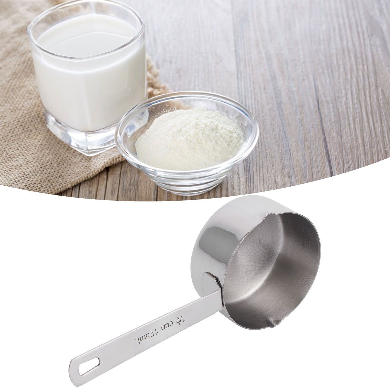 Baking Measuring Spoon 304 Stainless Steel Measuring Cup Scoop with Scales view 10