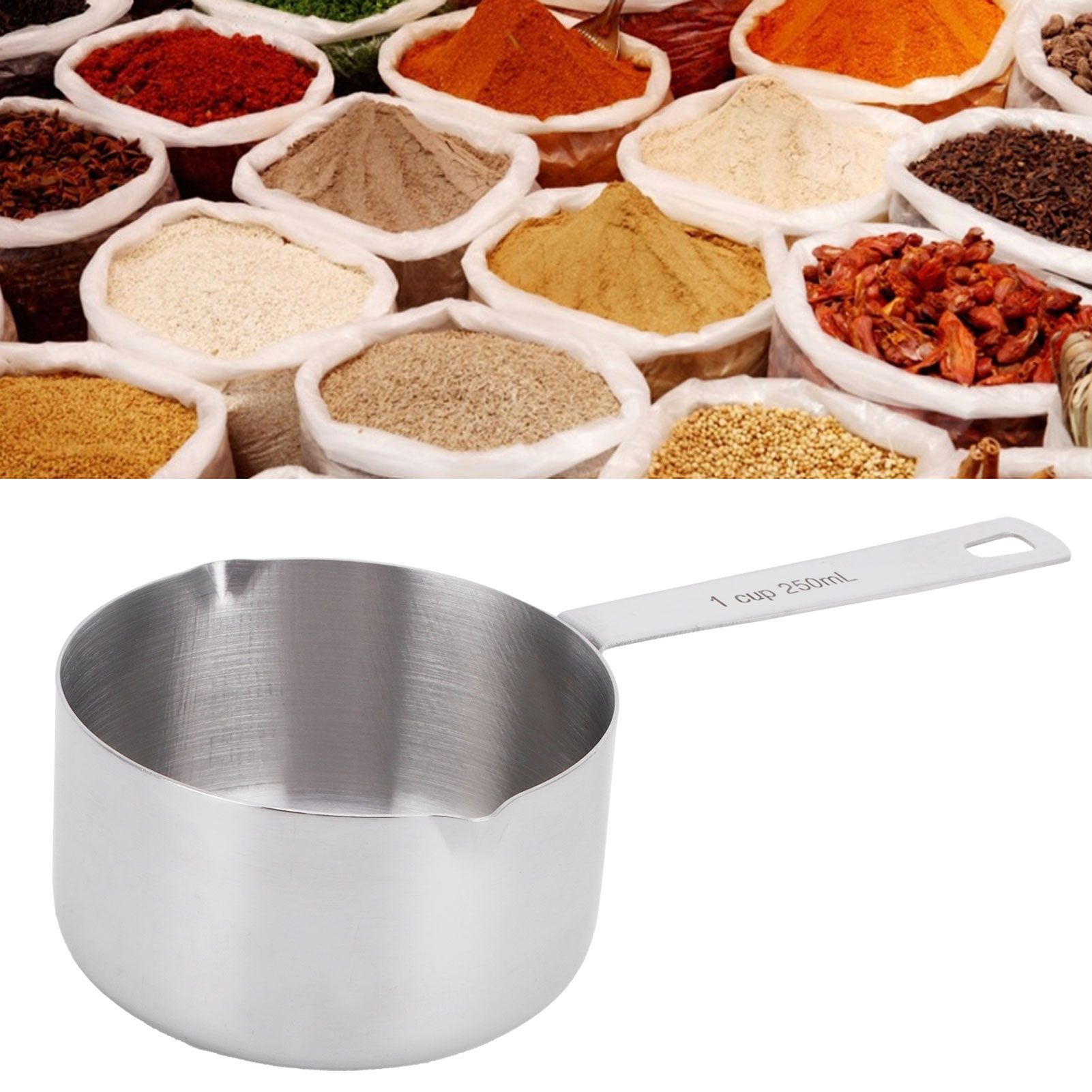 Baking Measuring Spoon 304 Stainless Steel Measuring Cup Scoop with Scales view 9