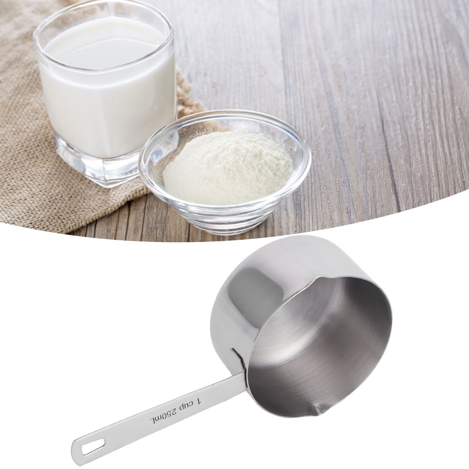 Baking Measuring Spoon 304 Stainless Steel Measuring Cup Scoop with Scales view 10