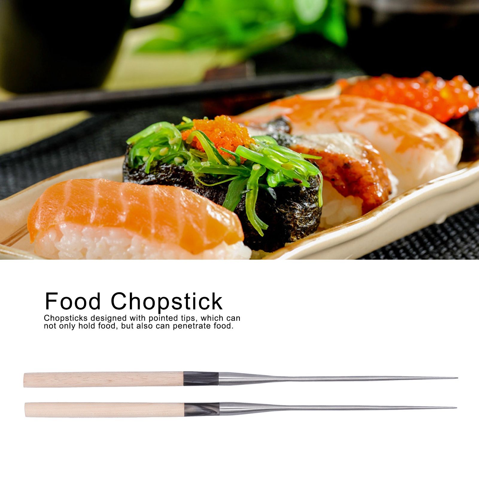 Japanese Sushi Chopsticks with Wood Handle Cooking Chopsticks Tableware view 13