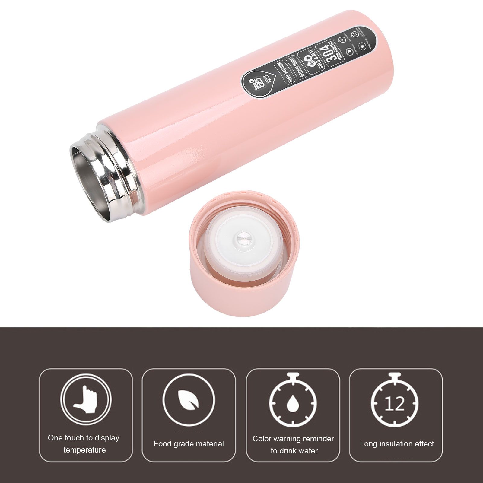 Smart Water Bottle Touch Temperature Display Timed Reminder Vacuum Insulated view 15