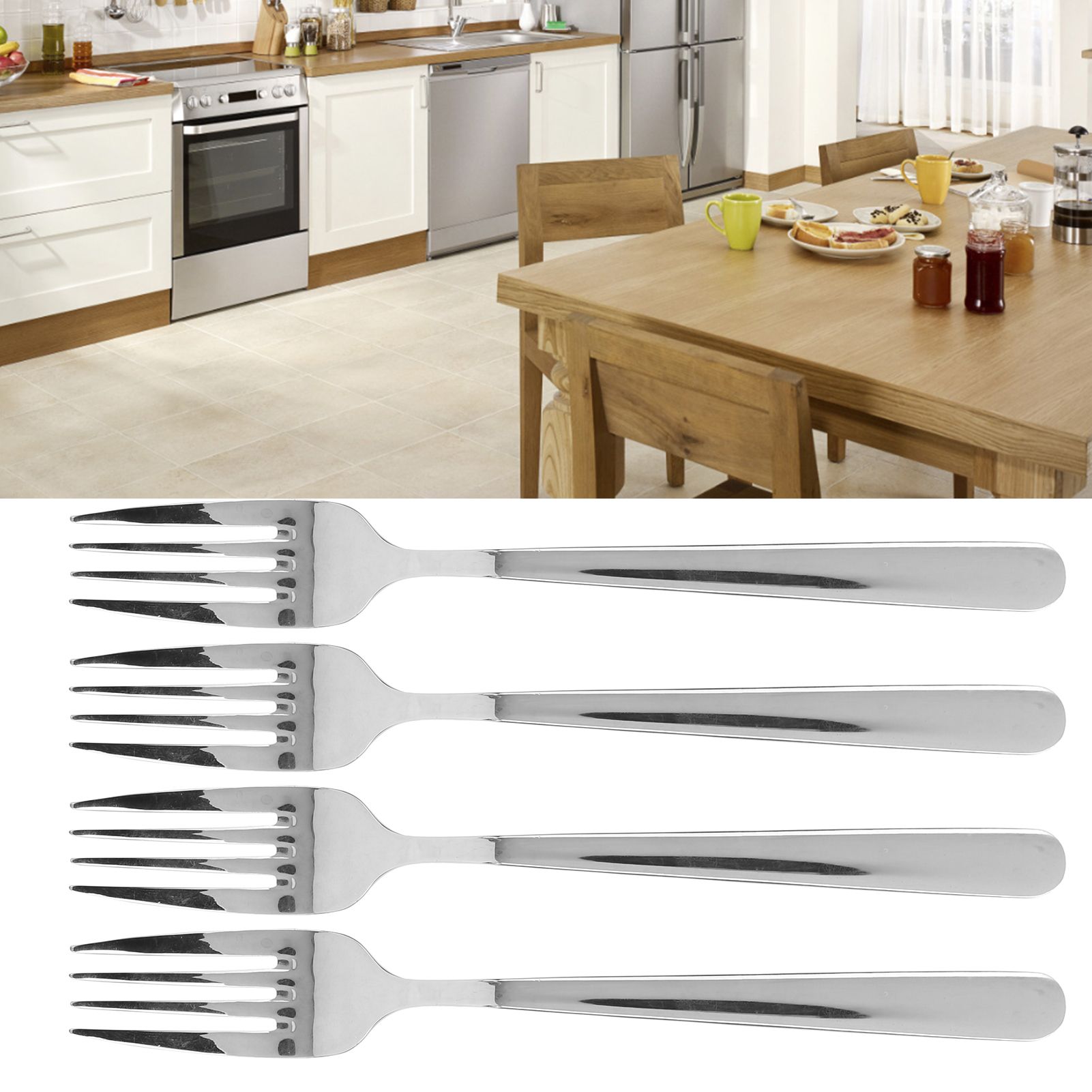 12PCS Silverware Set Stainless Steel Flatware Cutlery Kitchen Utensils for view 9