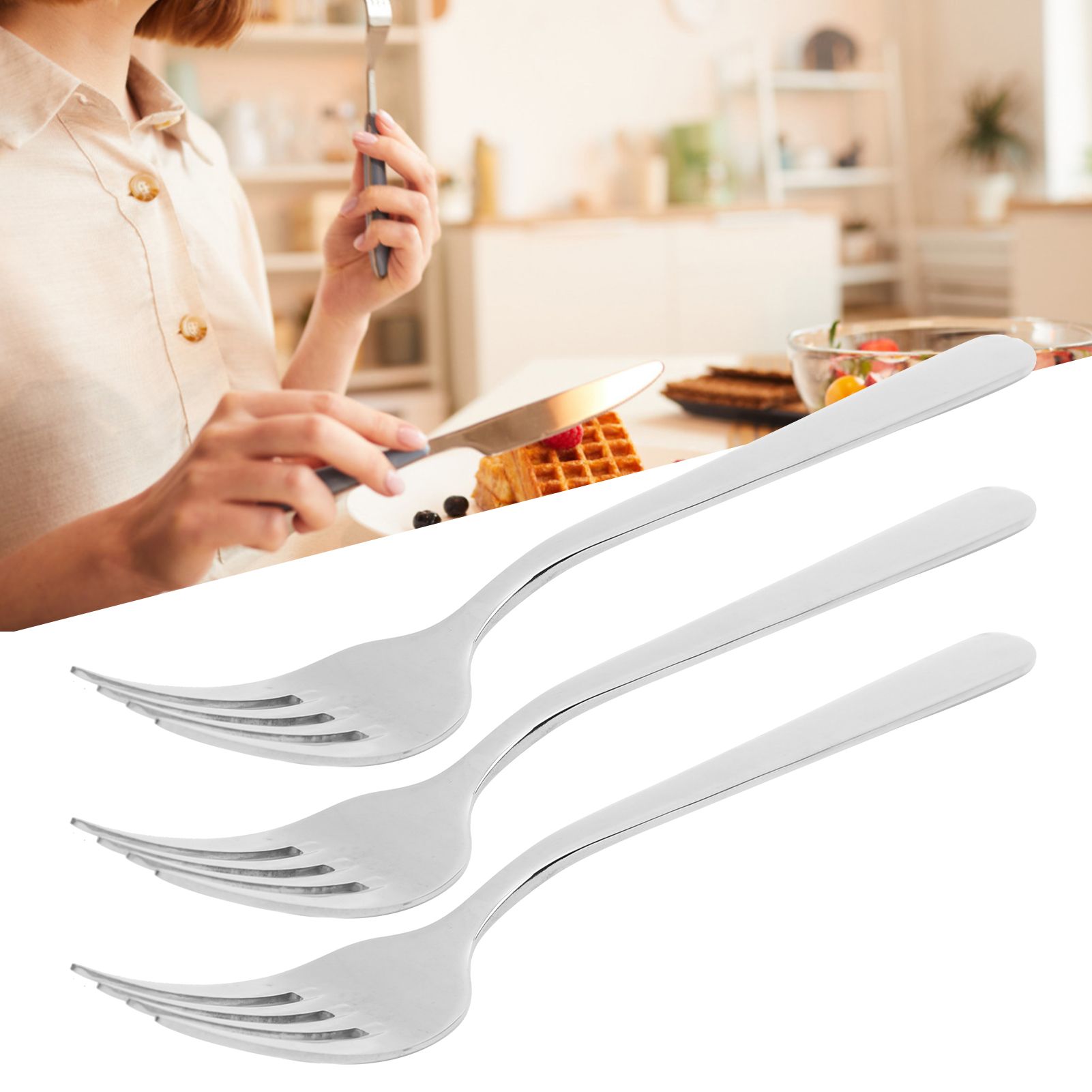 12PCS Silverware Set Stainless Steel Flatware Cutlery Kitchen Utensils for view 10
