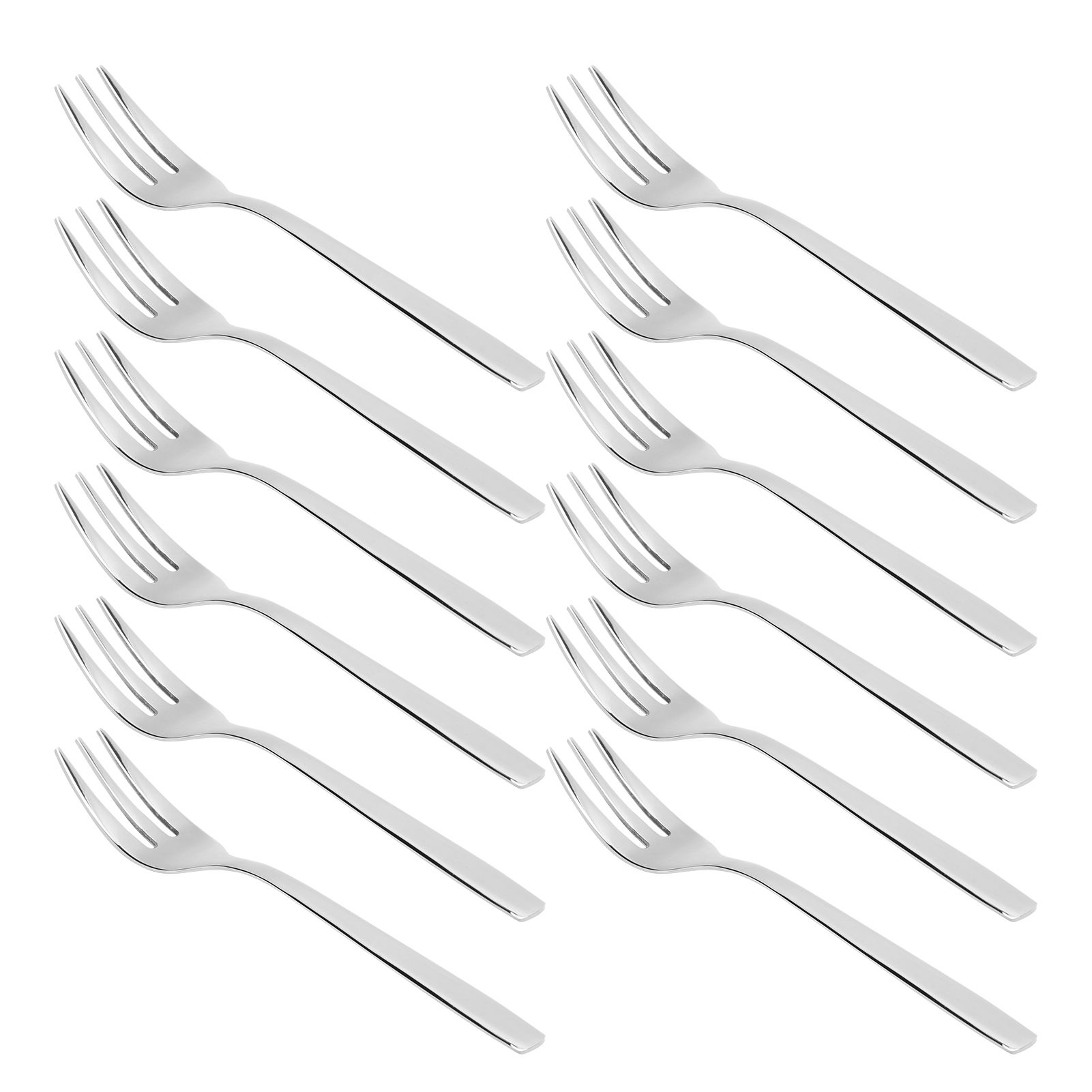 12Pcs Stainless Steel Forks Multifunctional Tasting Appetizer Cake Dessert view 2