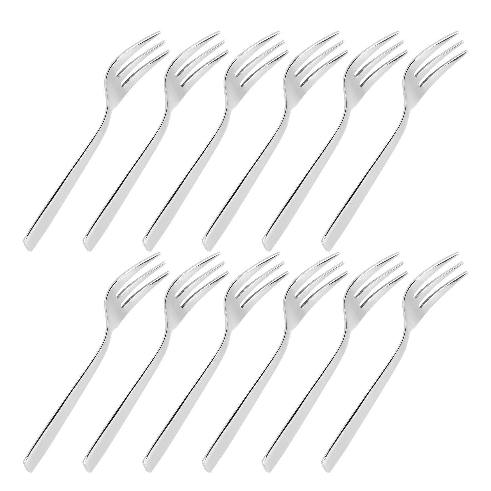 12Pcs Stainless Steel Forks Multifunctional Tasting Appetizer Cake Dessert view 4