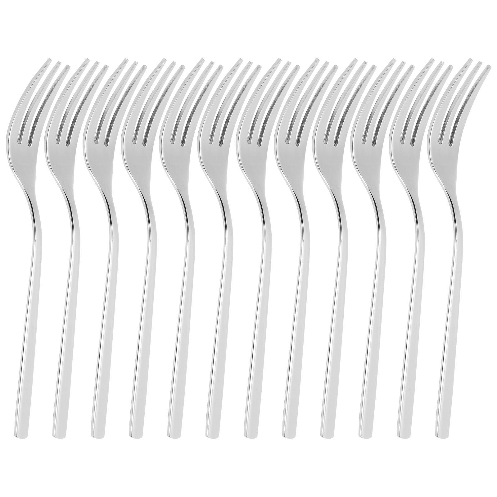12Pcs Stainless Steel Forks Multifunctional Tasting Appetizer Cake Dessert view 5