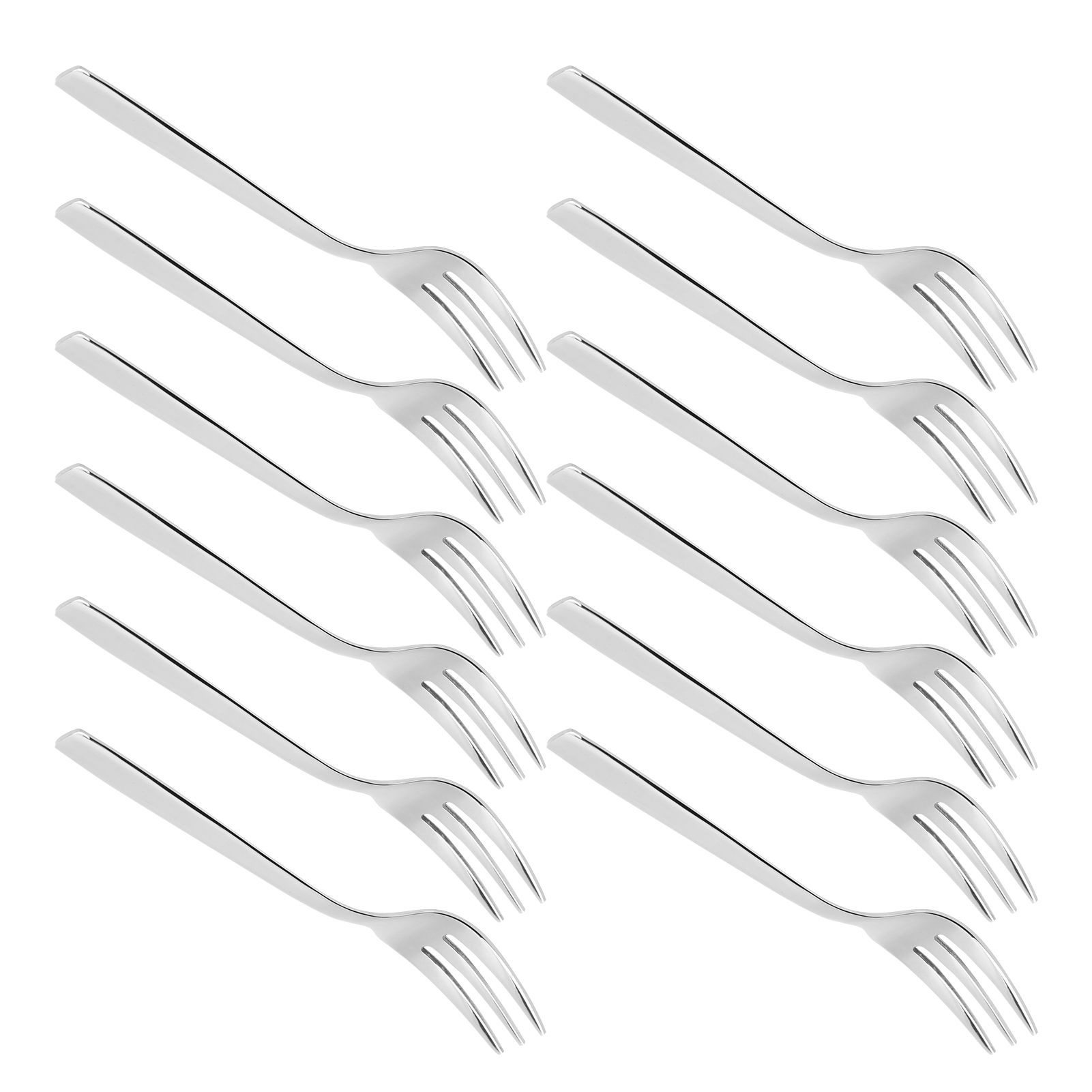 12Pcs Stainless Steel Forks Multifunctional Tasting Appetizer Cake Dessert view 6