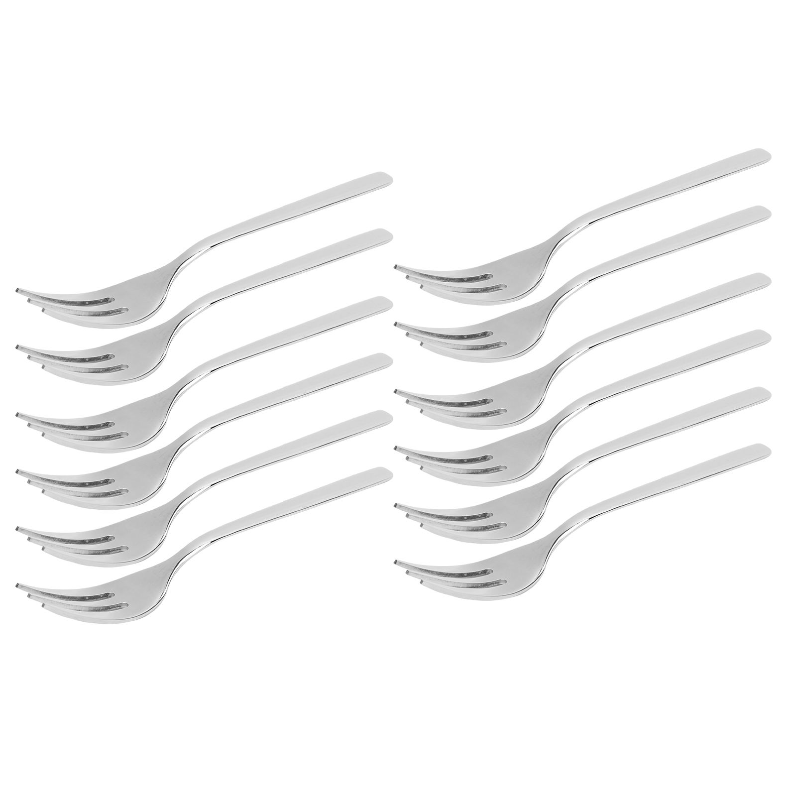 12Pcs Stainless Steel Forks Multifunctional Tasting Appetizer Cake Dessert view 7
