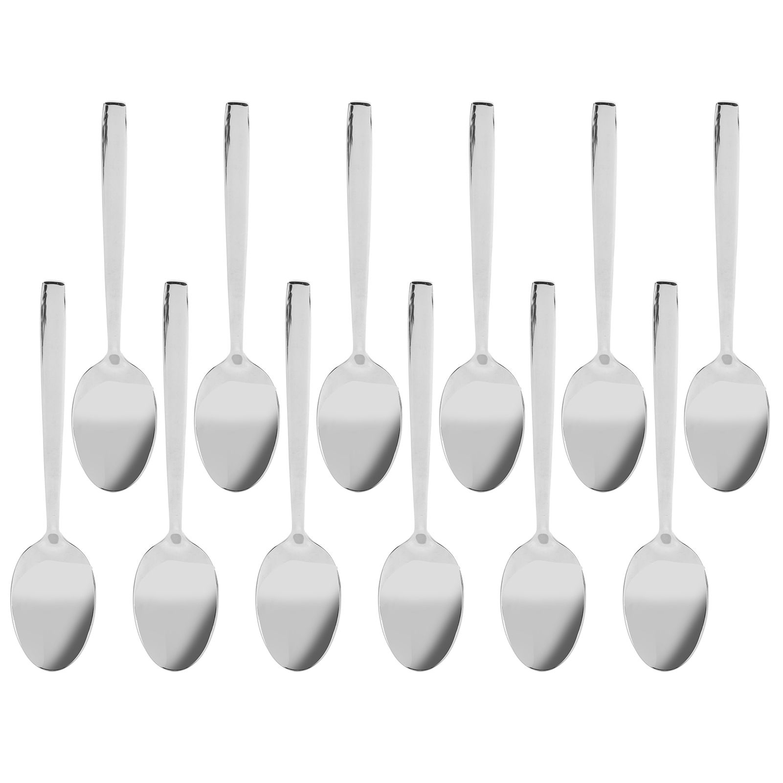 12Pcs Long Handle Dessert Spoon 316 Stainless Steel Soup Coffee Stirring Spoon