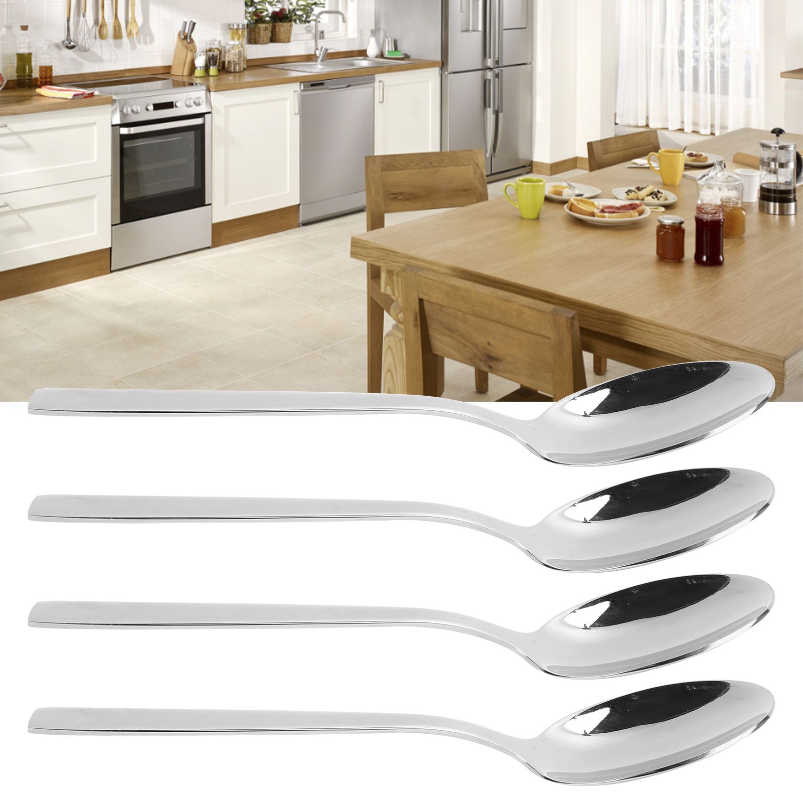 12Pcs Long Handle Dessert Spoon 316 Stainless Steel Soup Coffee Stirring Spoon view 9
