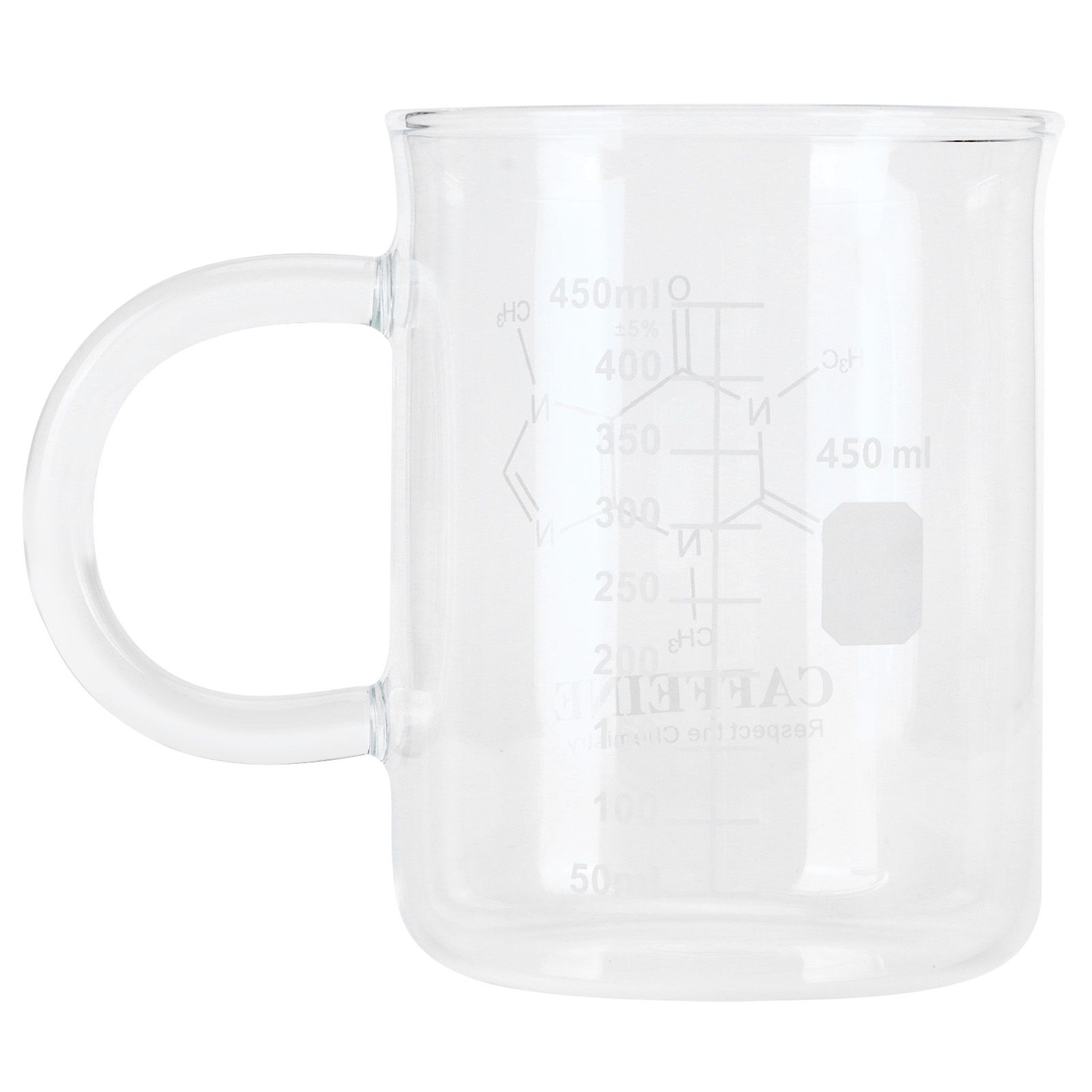 Beaker Mug Borosilicate Glass Cup with Handle and Measuring Scale for Coffee Tea