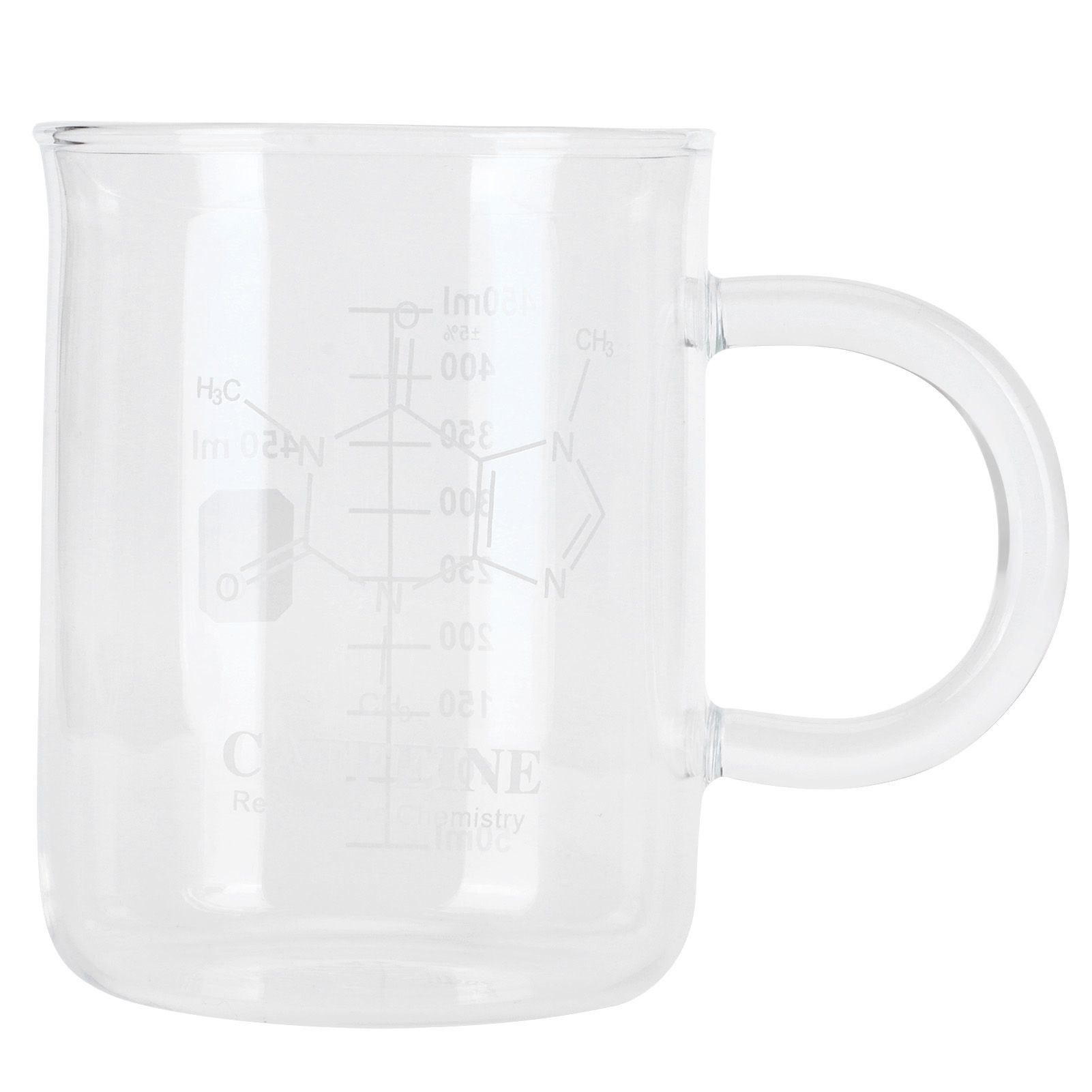 Beaker Mug Borosilicate Glass Cup with Handle and Measuring Scale for Coffee Tea view 2