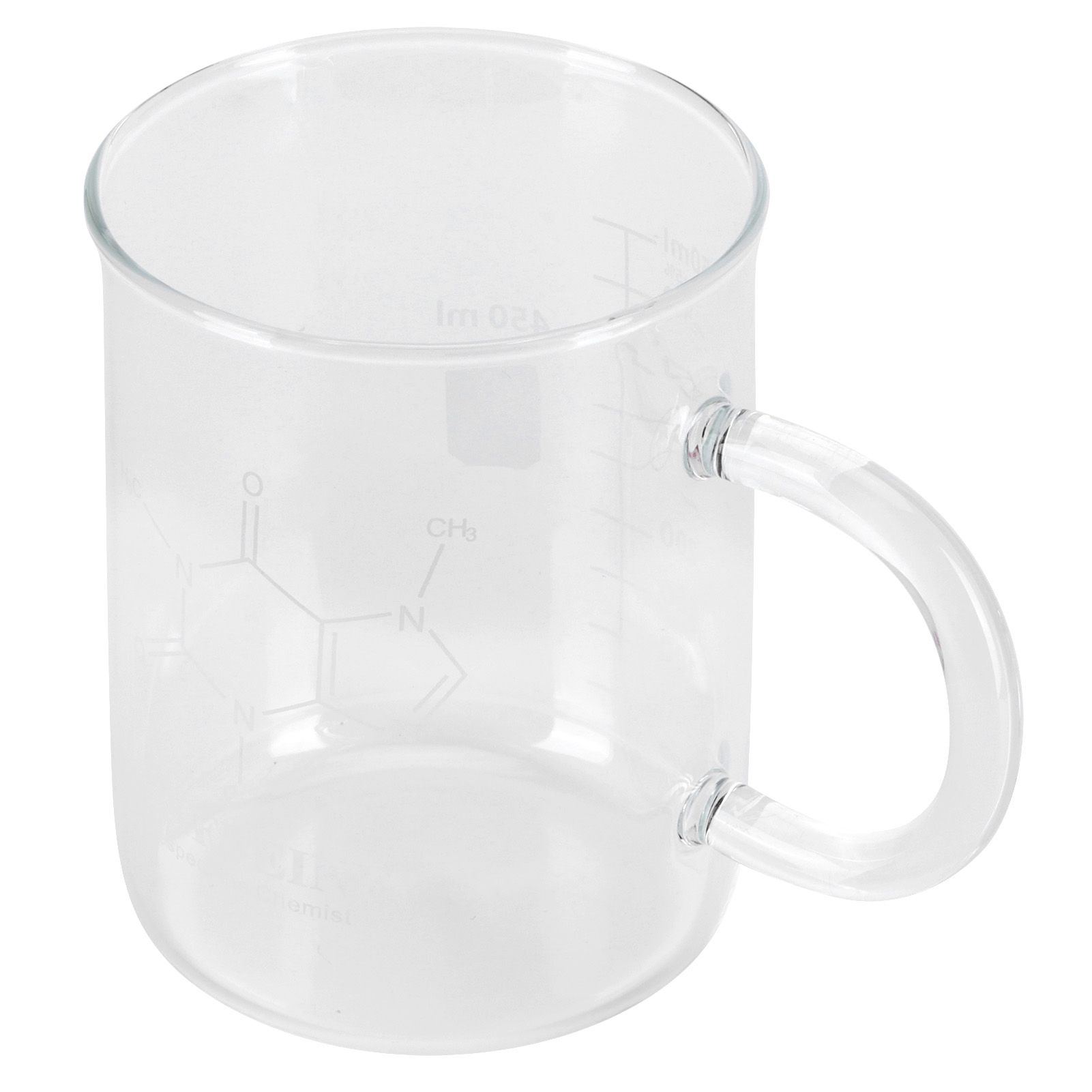 Beaker Mug Borosilicate Glass Cup with Handle and Measuring Scale for Coffee Tea view 4