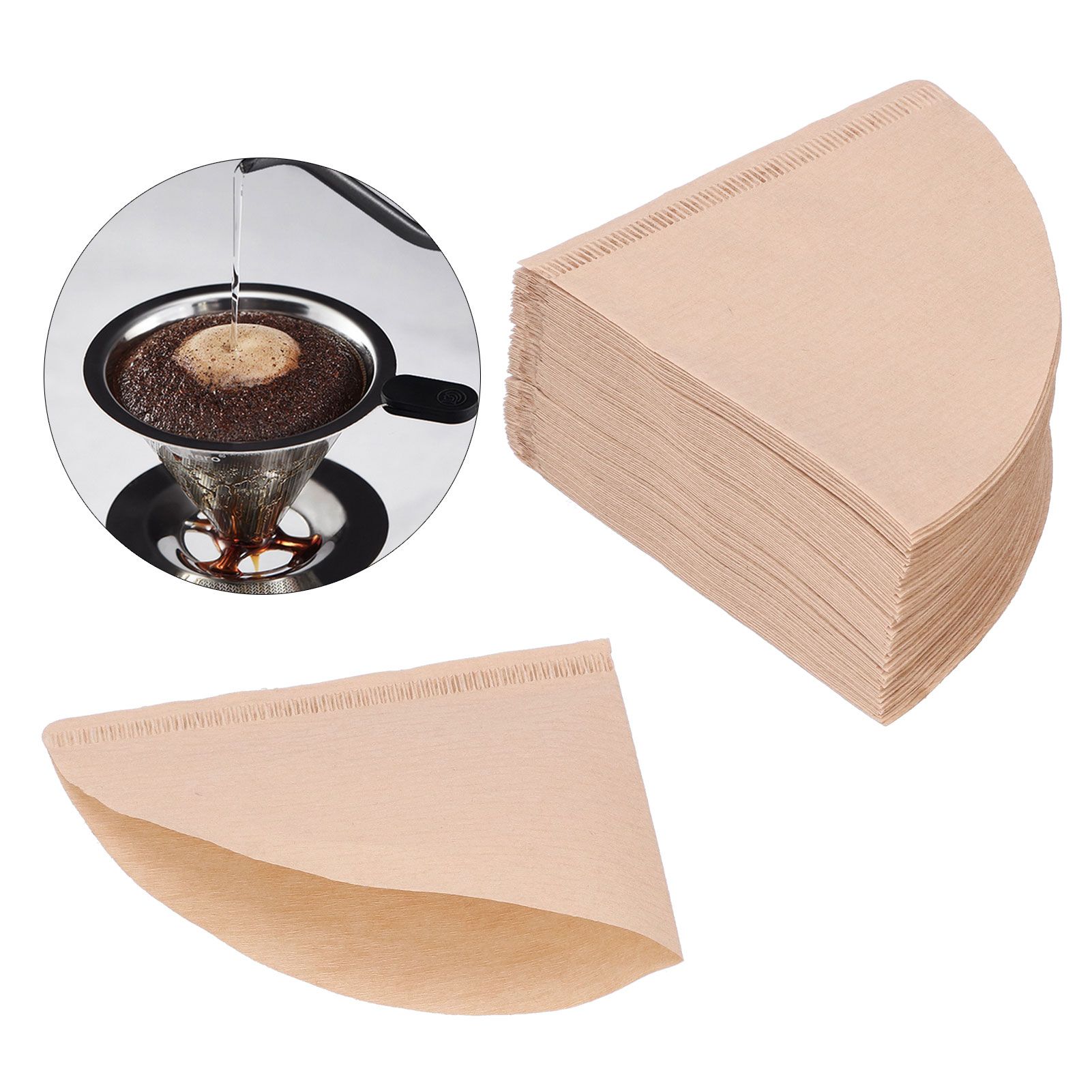 100Pcs Filter Paper Disposable Coffee Strainer Drip Paper Coffee Filtration view 9