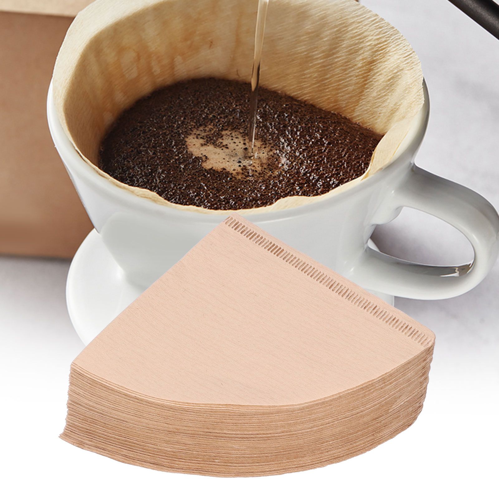 100Pcs Filter Paper Disposable Coffee Strainer Drip Paper Coffee Filtration view 10