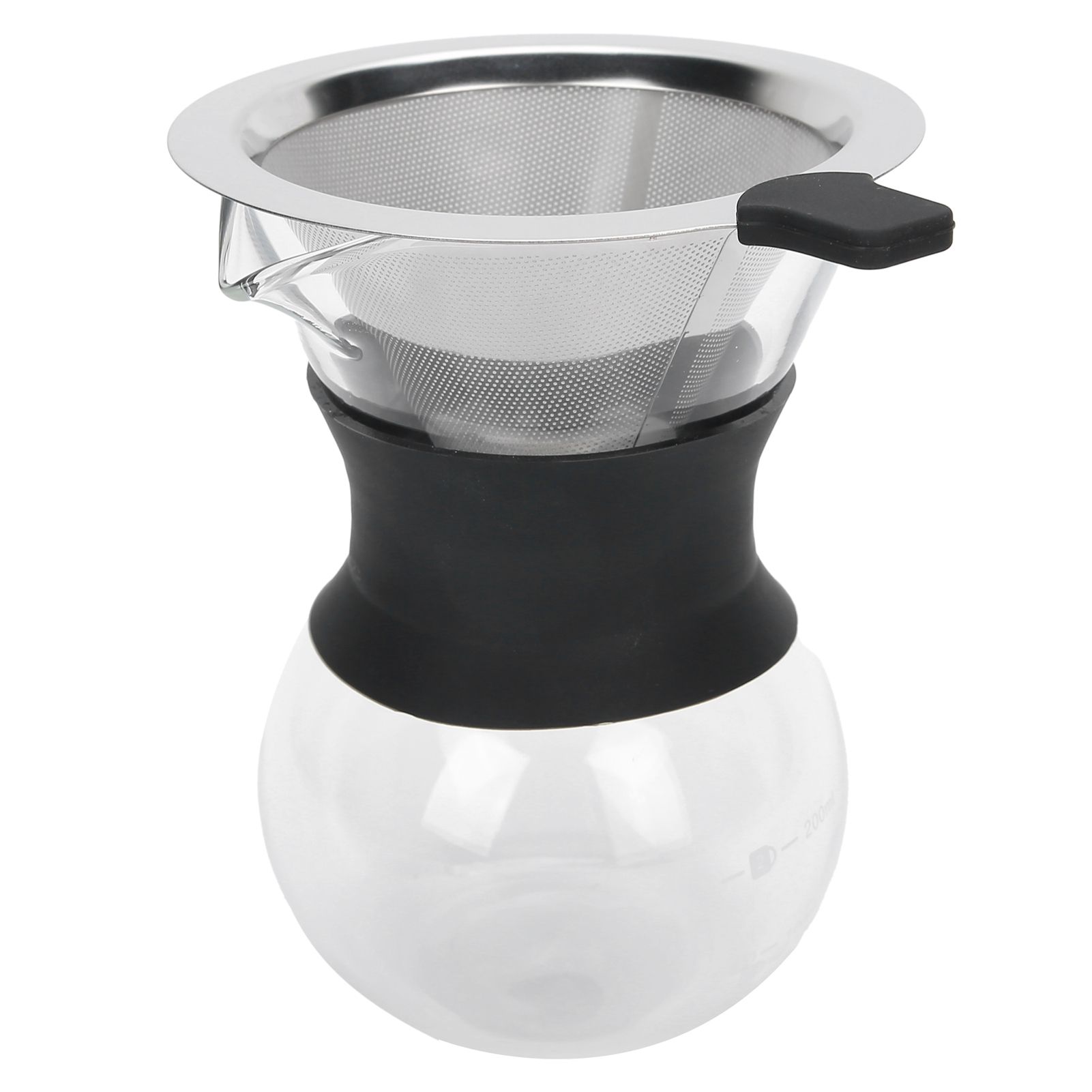 Reusable Glass Coffee Pot with Stainless Steel Filter Manual Drip Coffee Maker view 3