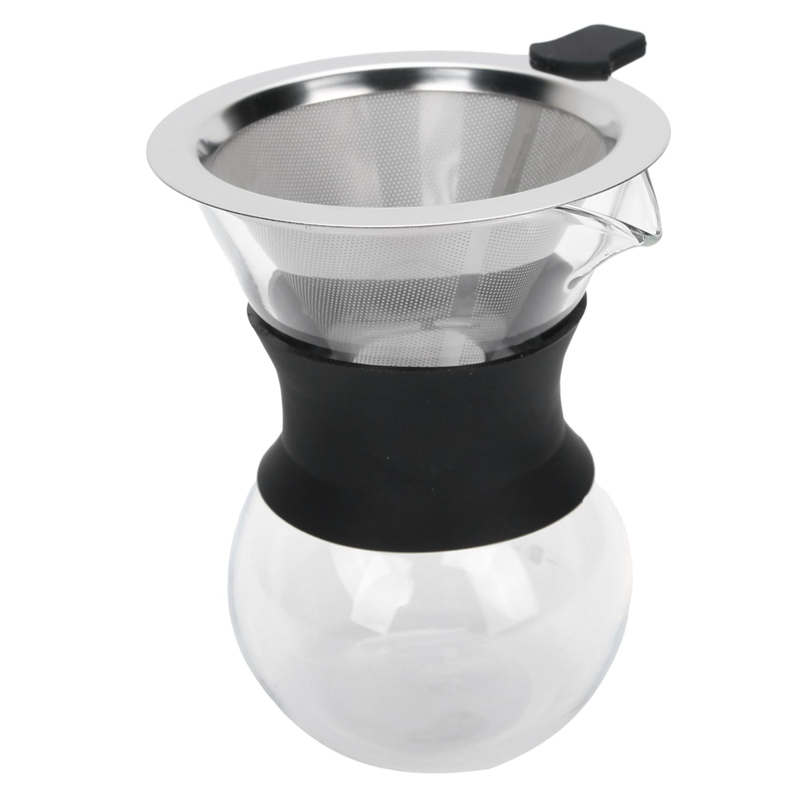 Reusable Glass Coffee Pot with Stainless Steel Filter Manual Drip Coffee Maker view 5