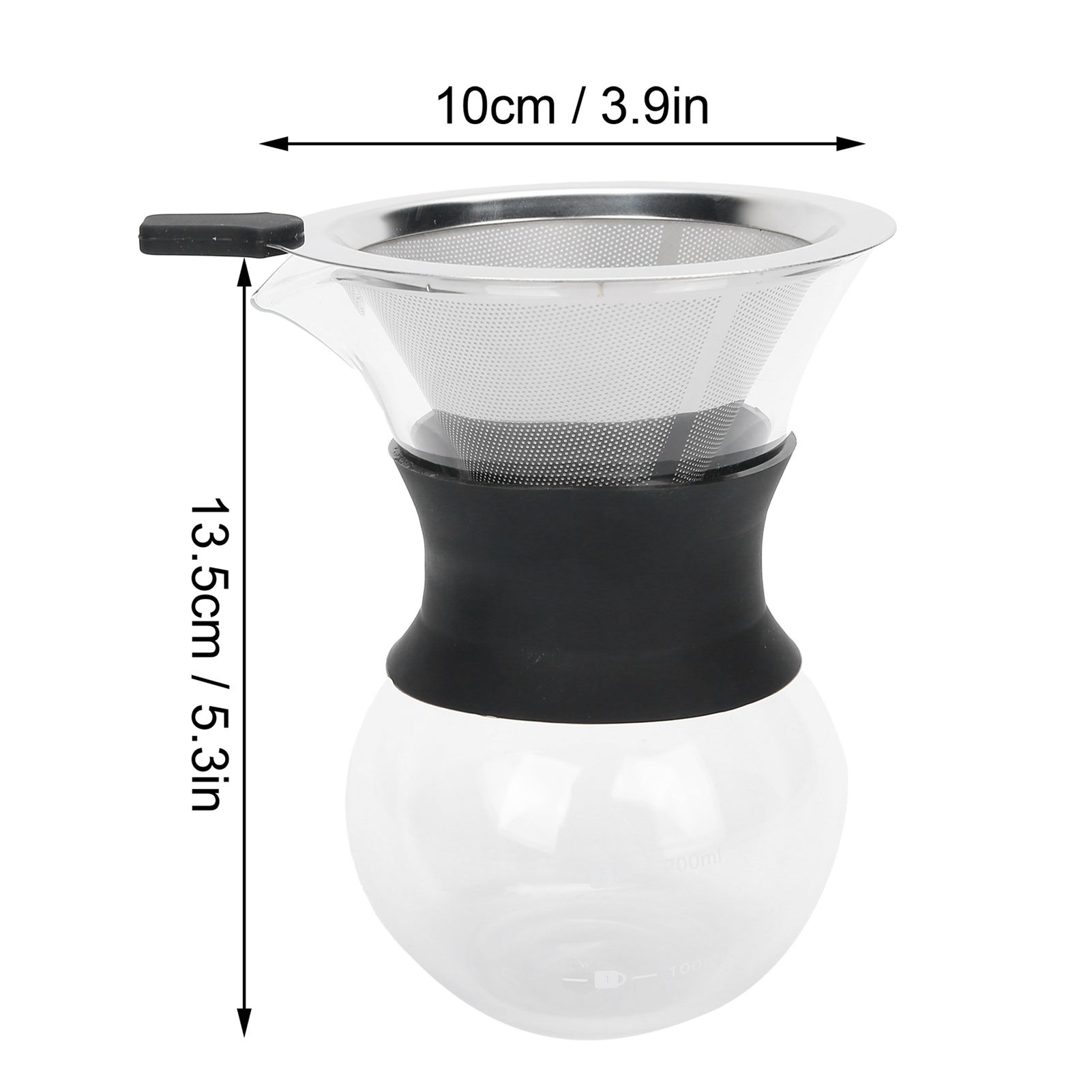 Reusable Glass Coffee Pot with Stainless Steel Filter Manual Drip Coffee Maker view 13