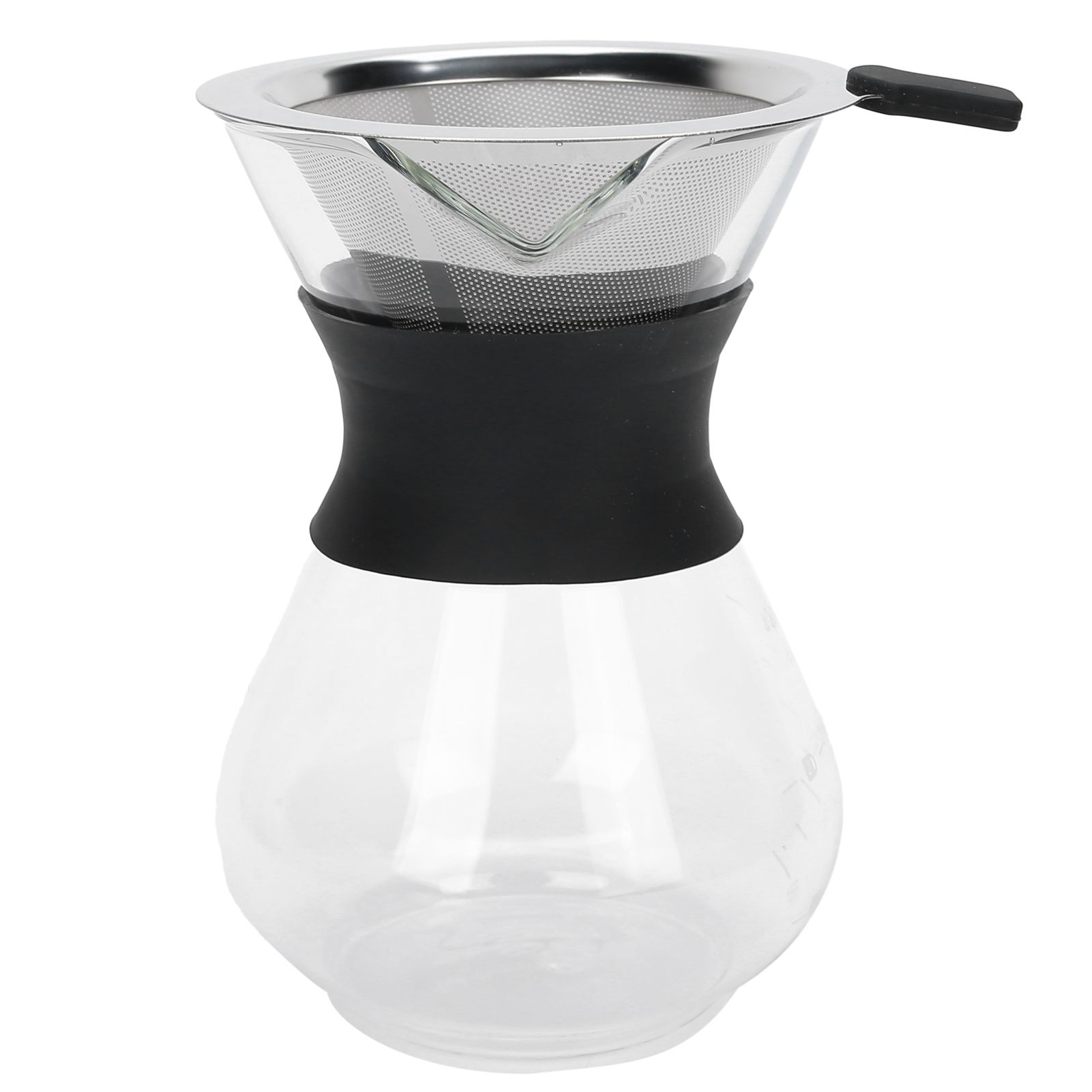 Reusable Glass Coffee Pot with Stainless Steel Filter Manual Drip Coffee Maker