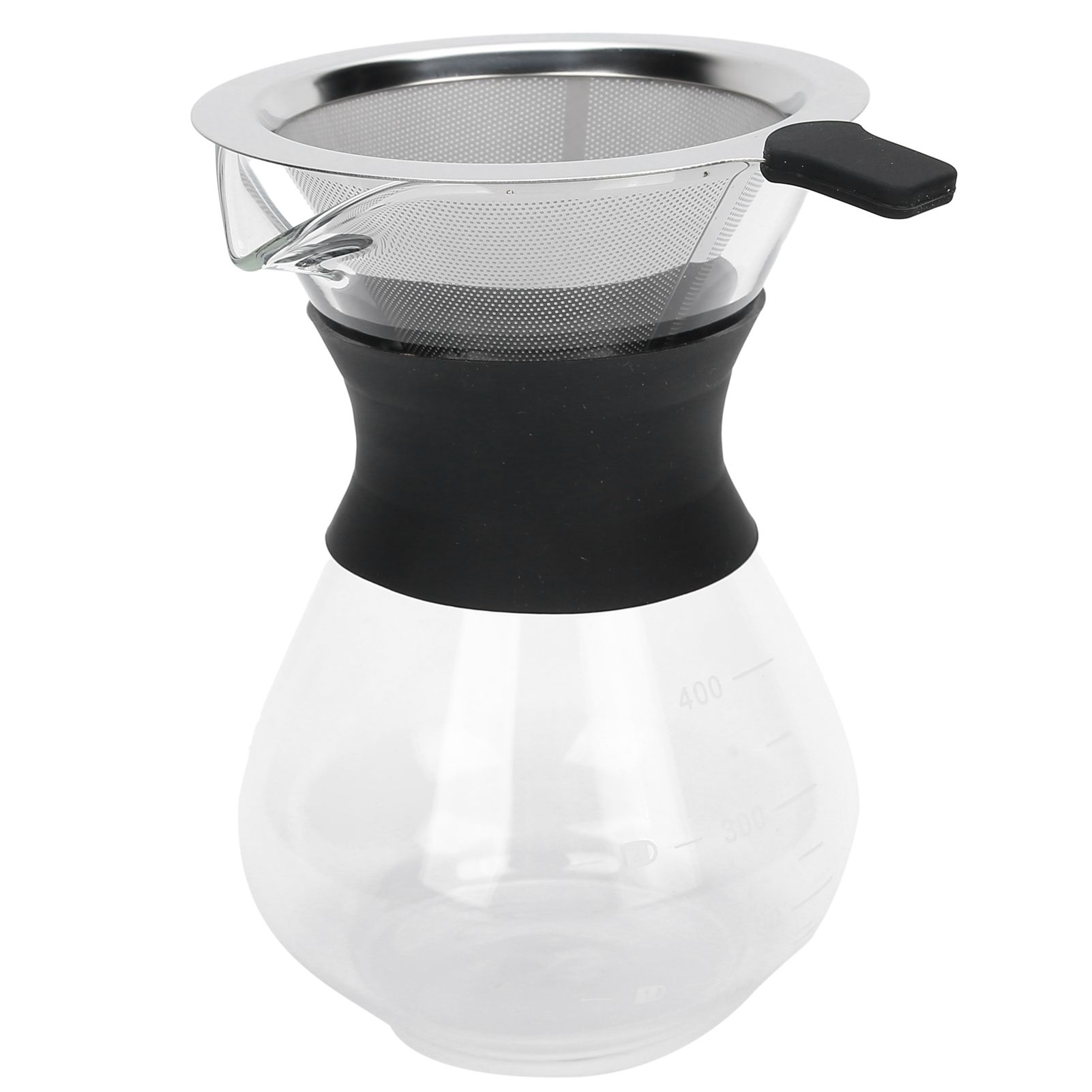 Reusable Glass Coffee Pot with Stainless Steel Filter Manual Drip Coffee Maker view 2