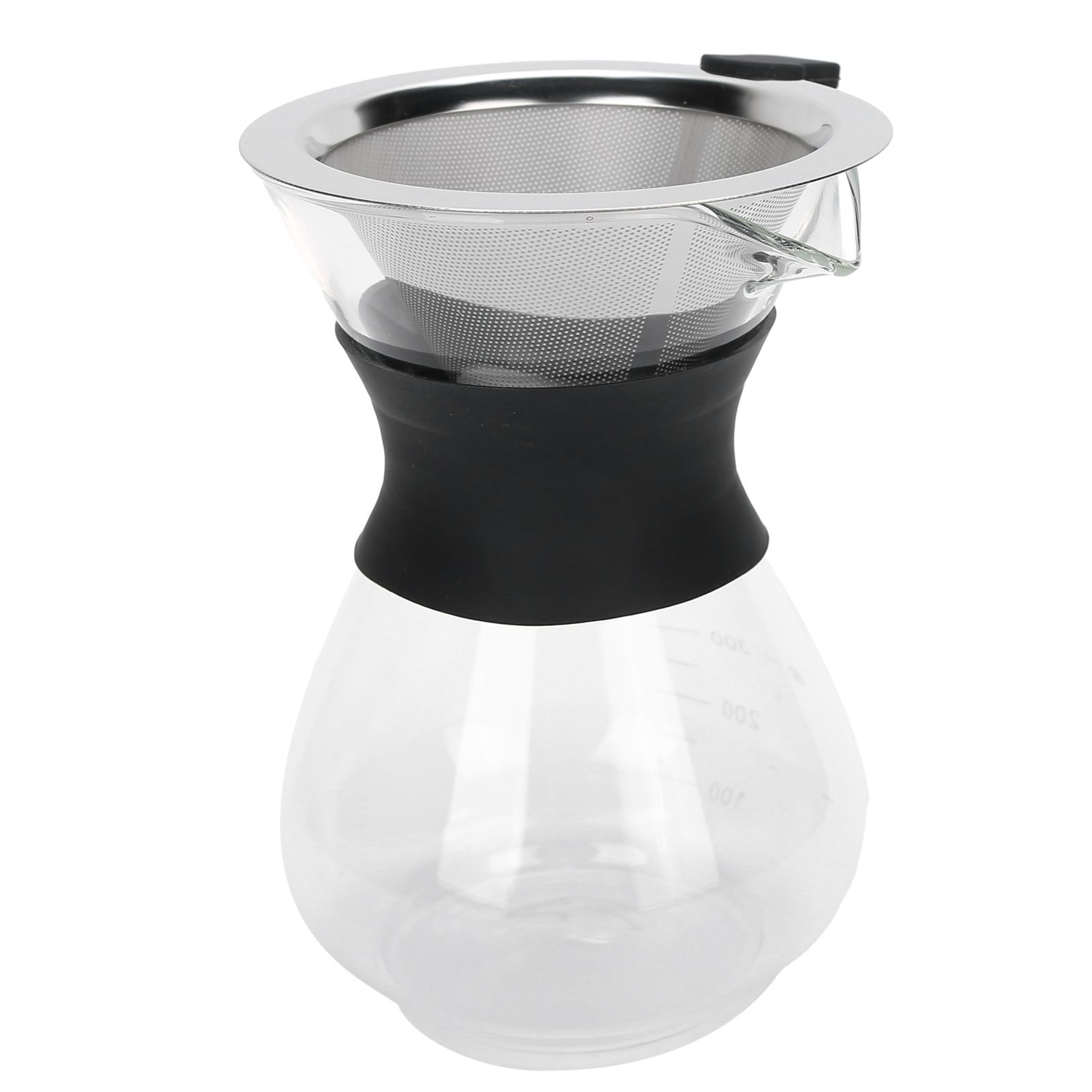 Reusable Glass Coffee Pot with Stainless Steel Filter Manual Drip Coffee Maker view 3
