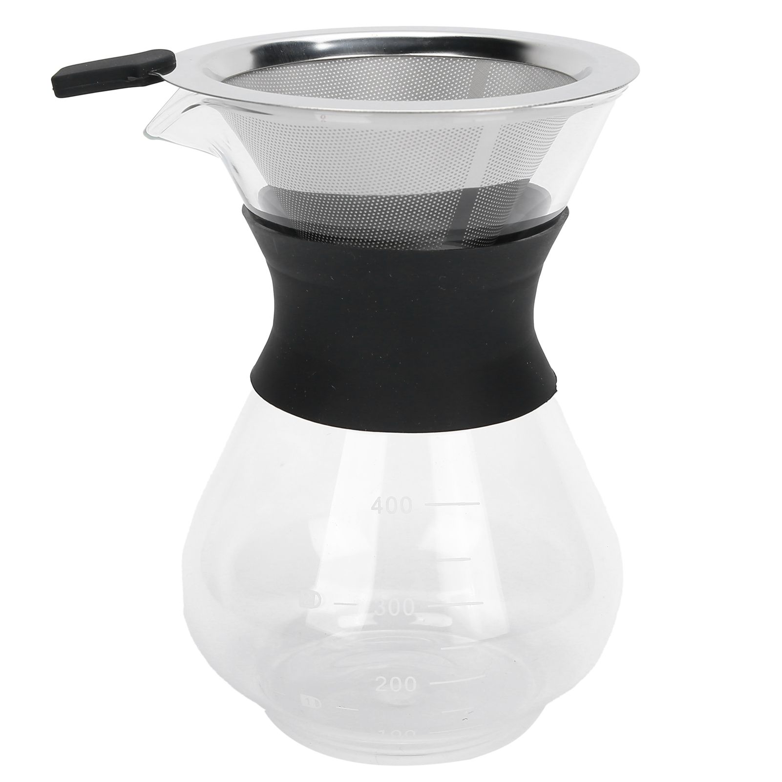 Reusable Glass Coffee Pot with Stainless Steel Filter Manual Drip Coffee Maker view 8