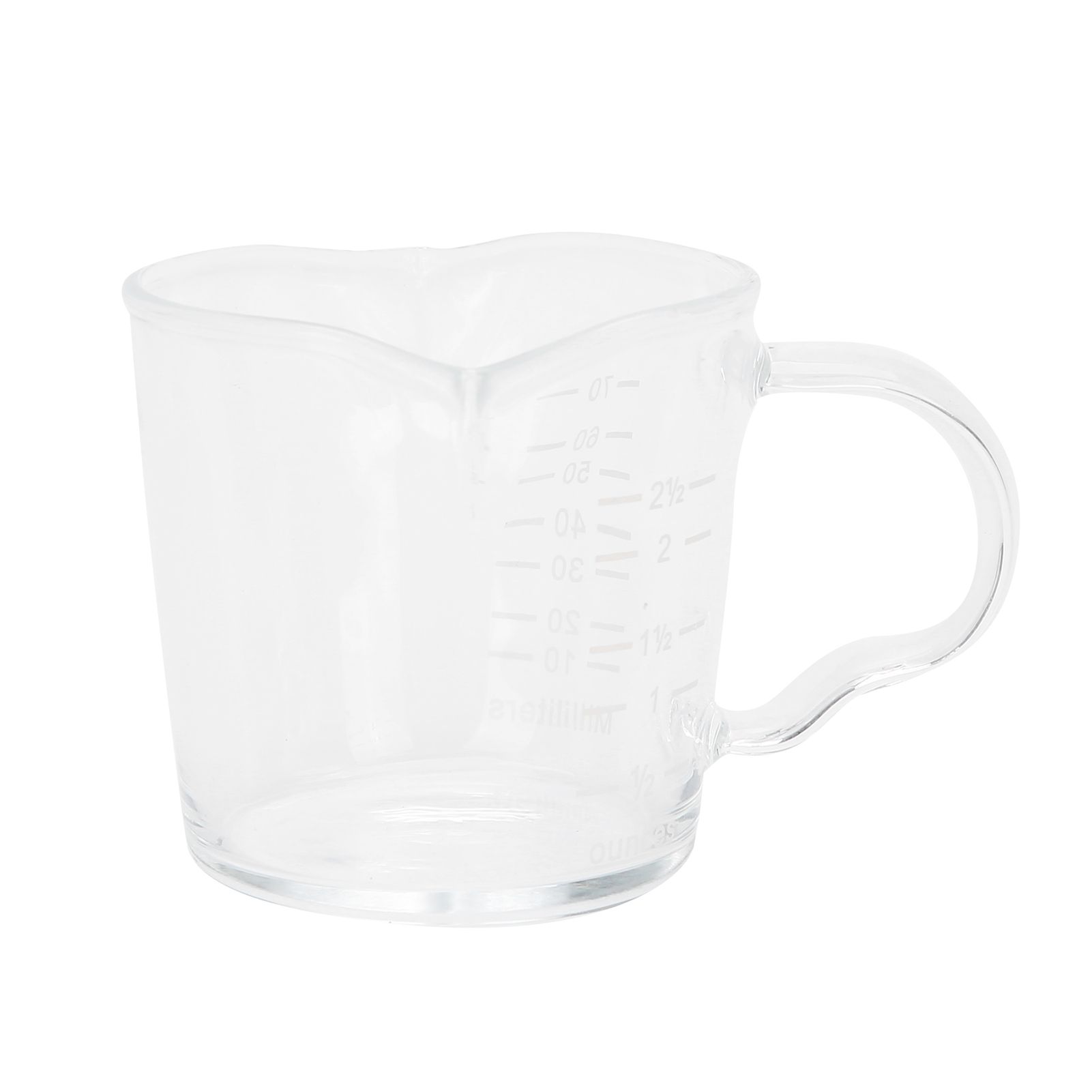 Coffee Cup with Double Spouts Scale Hand Made Borosilicate Glass Measuring Cup