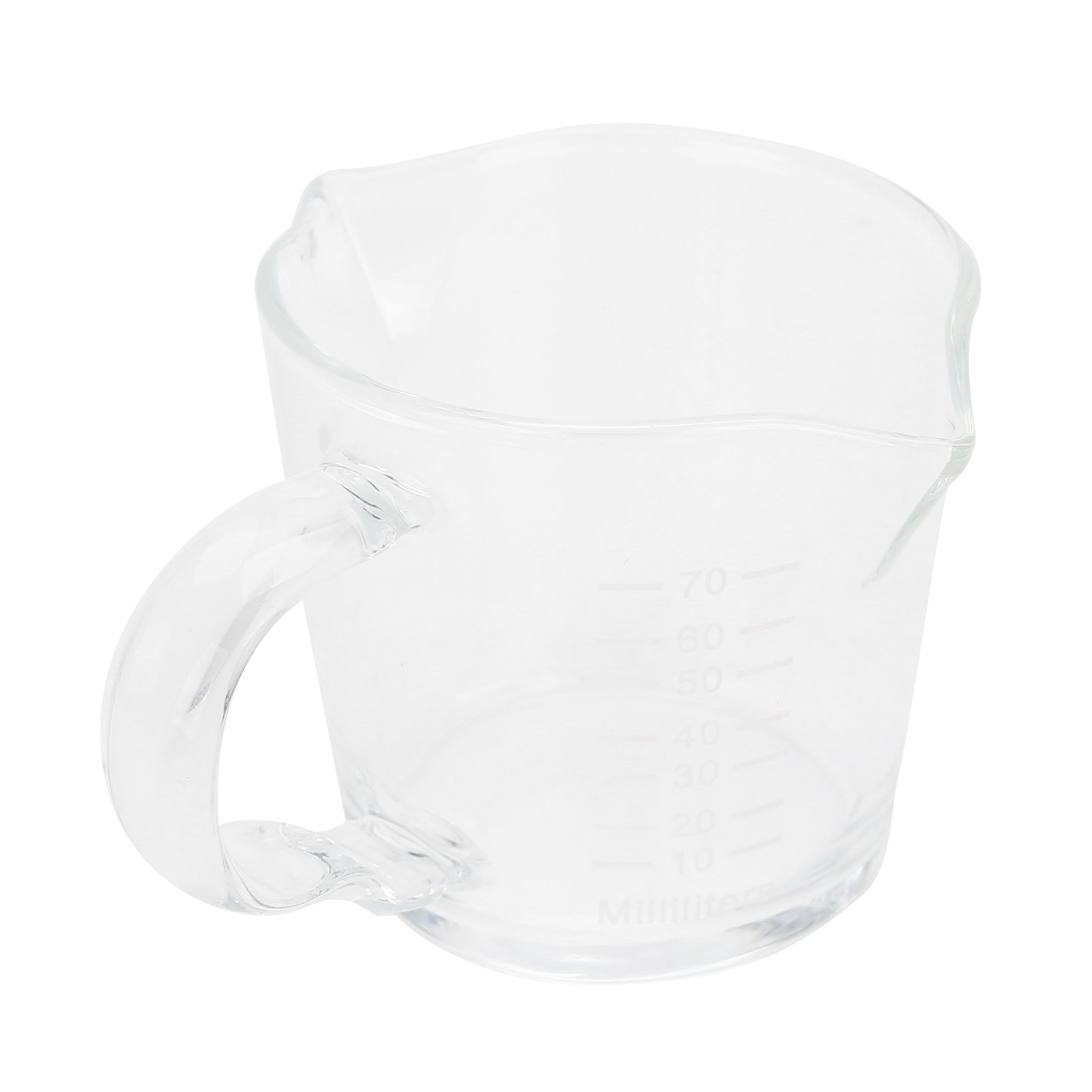 Coffee Cup with Double Spouts Scale Hand Made Borosilicate Glass Measuring Cup view 2