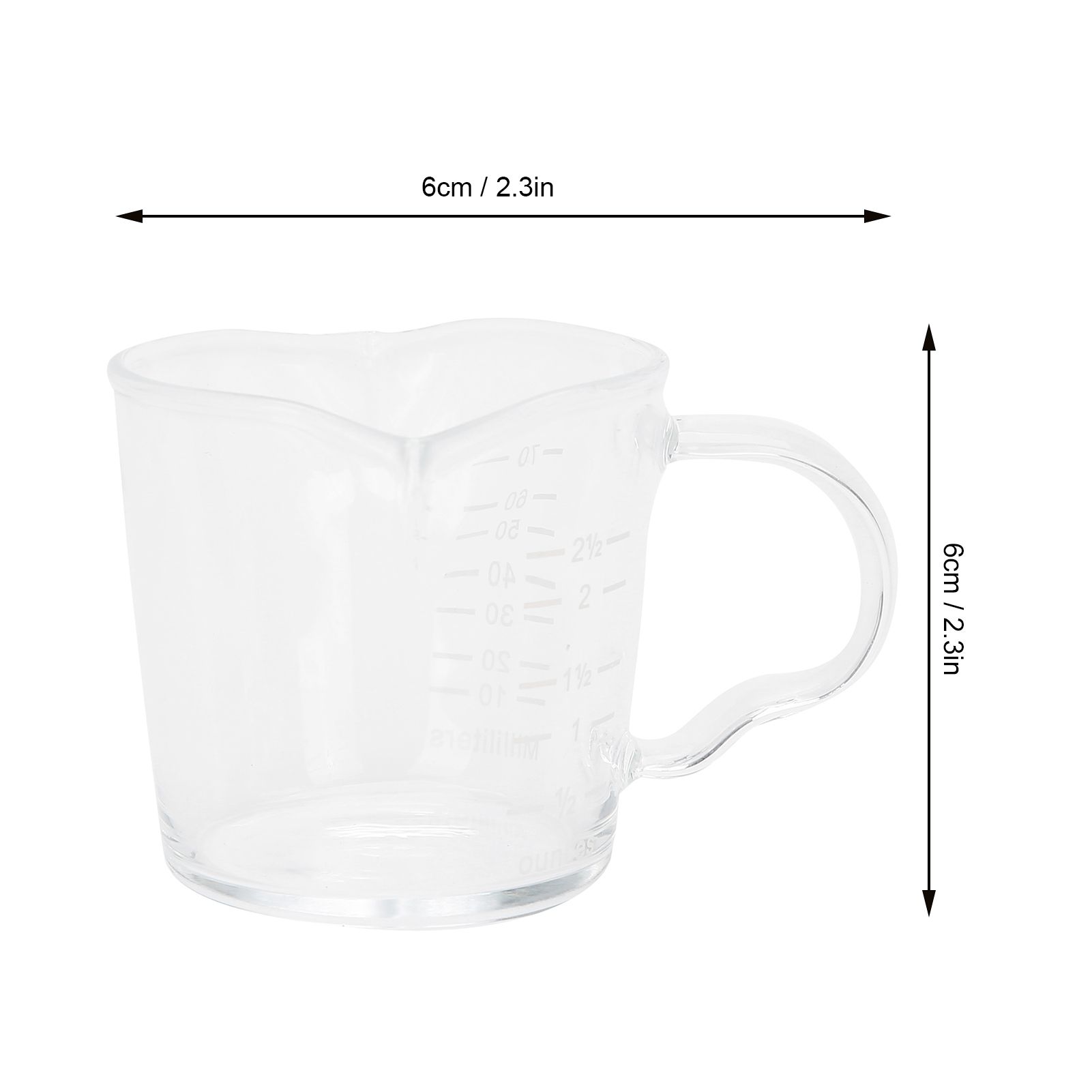 Coffee Cup with Double Spouts Scale Hand Made Borosilicate Glass Measuring Cup view 11