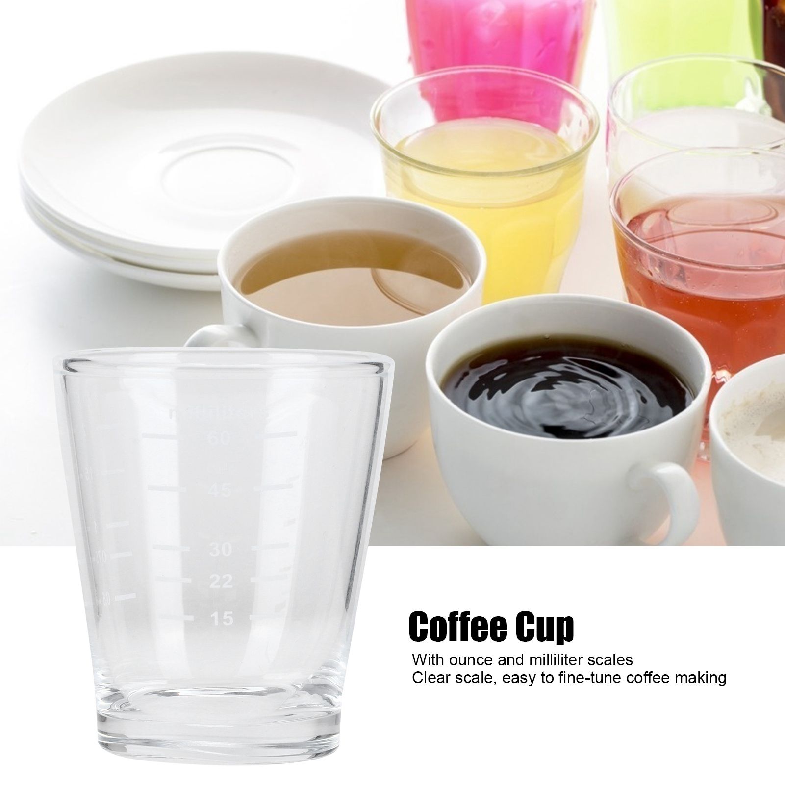 80ml Coffee Cup with Scales Milk Measuring Glass for Home Office Coffee Shop view 13