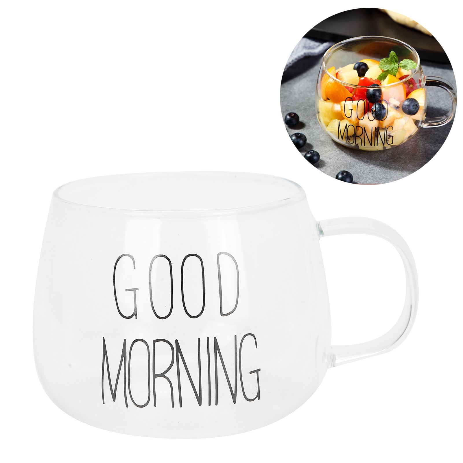Coffee Cup Transparent Borosilicate Glass Mug with Handle for Milk Tea view 9