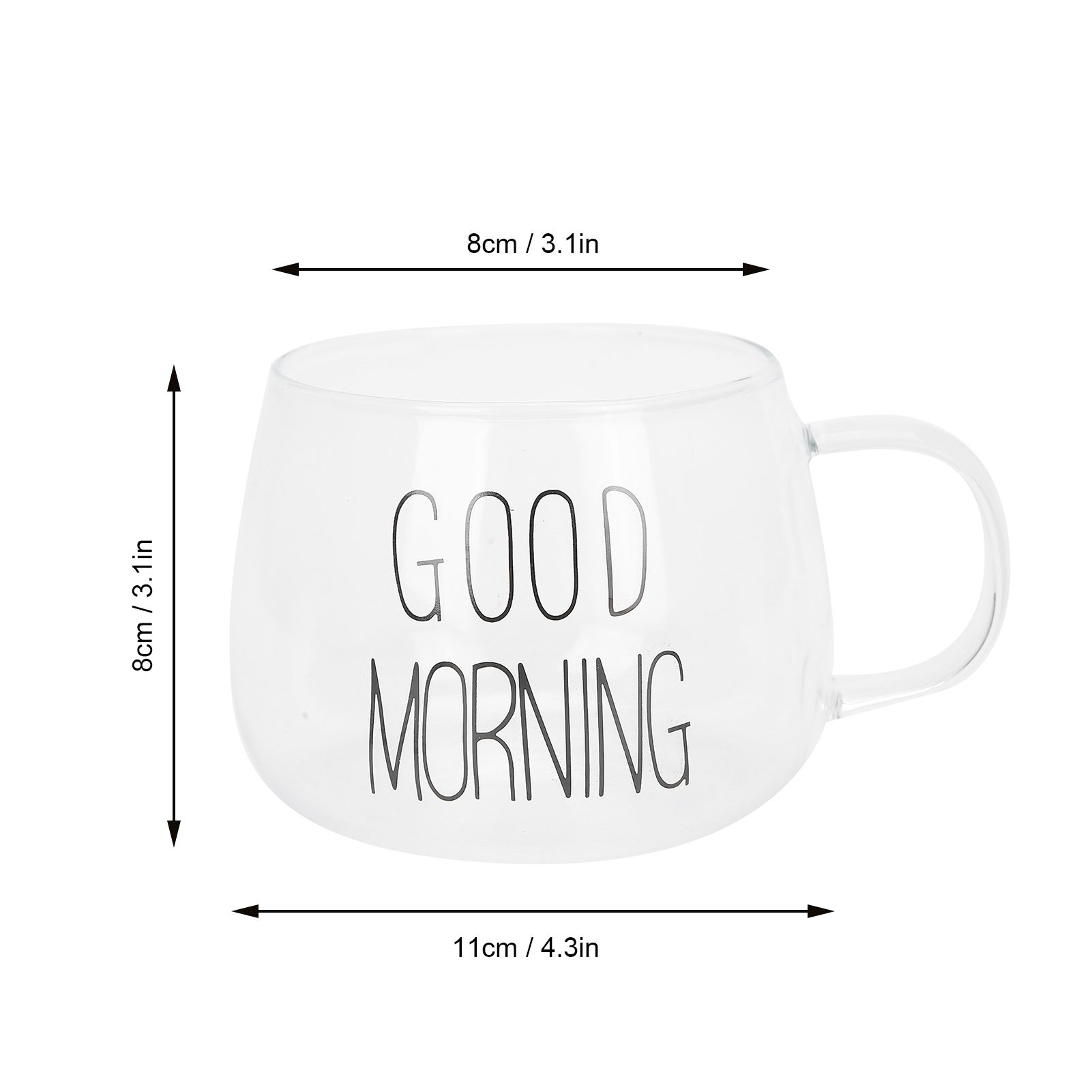 Coffee Cup Transparent Borosilicate Glass Mug with Handle for Milk Tea view 11