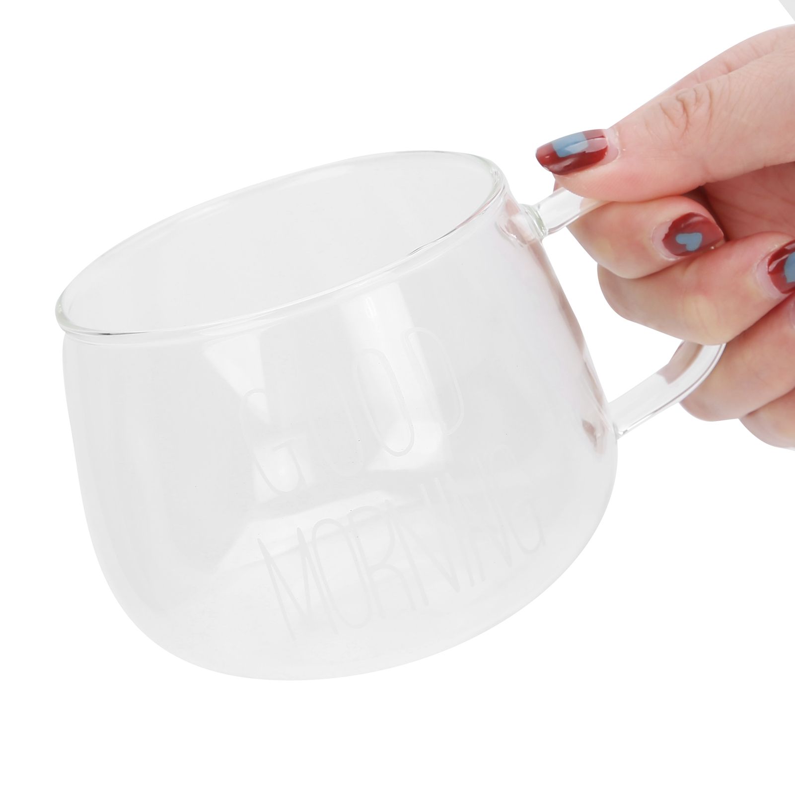 Coffee Cup Transparent Borosilicate Glass Mug with Handle for Milk Tea view 8
