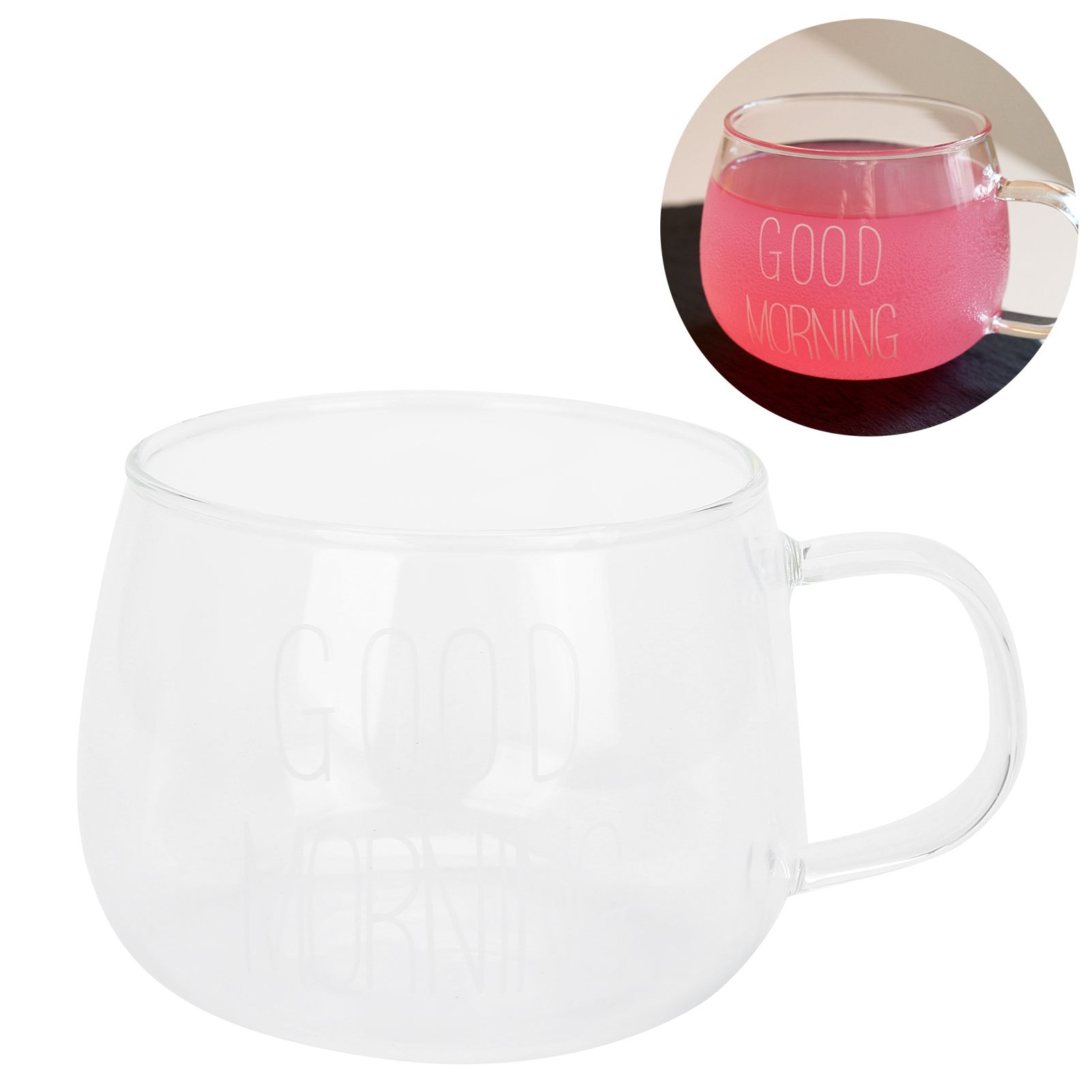 Coffee Cup Transparent Borosilicate Glass Mug with Handle for Milk Tea view 9