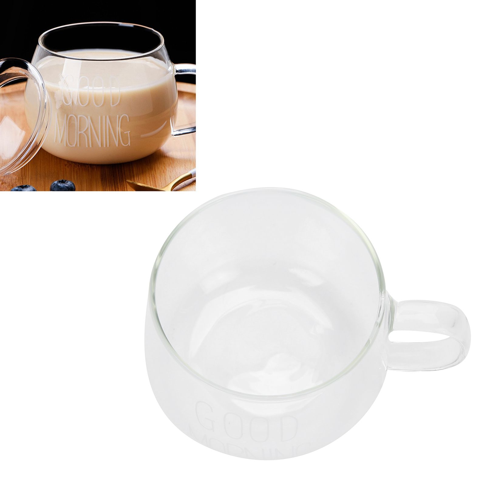 Coffee Cup Transparent Borosilicate Glass Mug with Handle for Milk Tea view 10