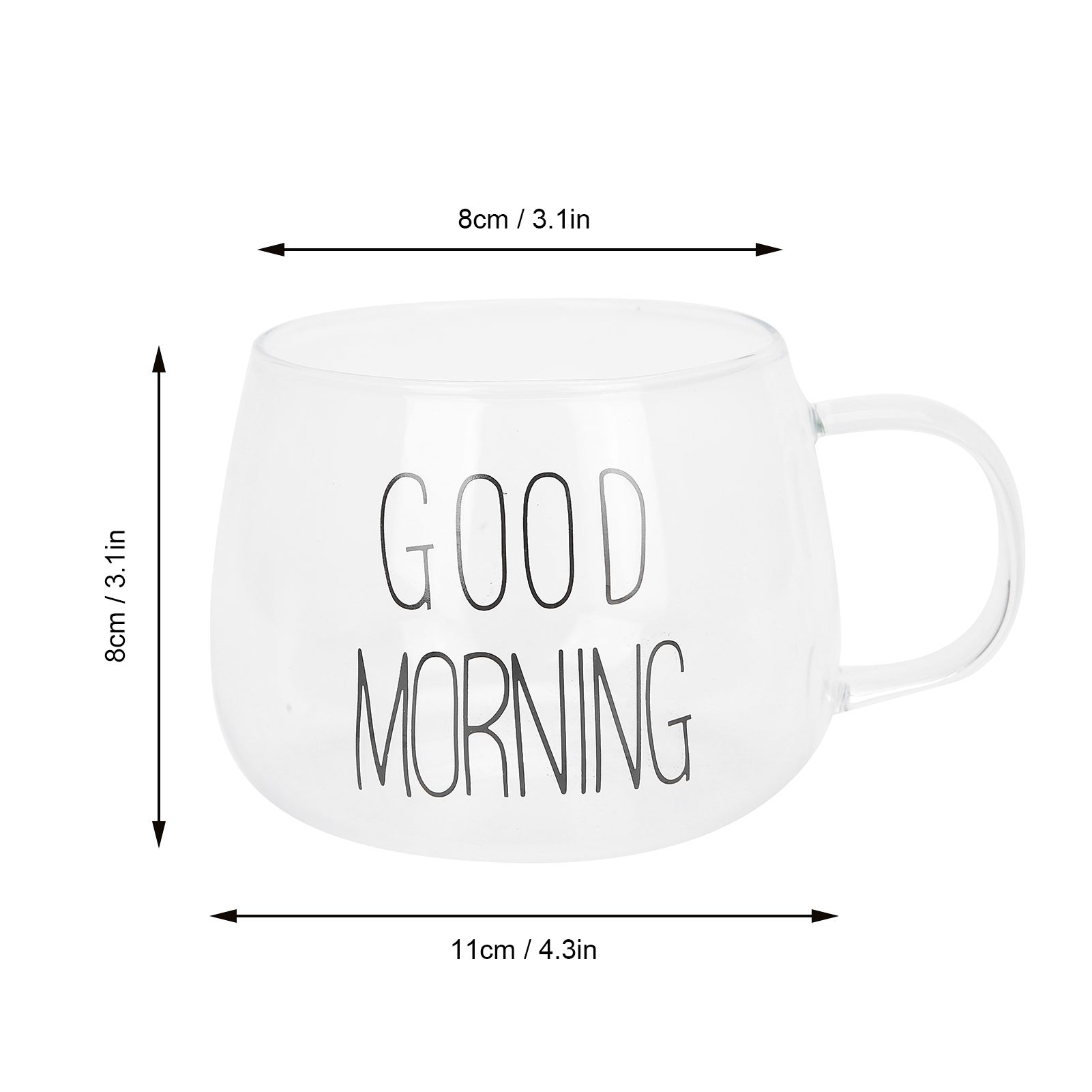 Coffee Cup Transparent Borosilicate Glass Mug with Handle for Milk Tea view 11