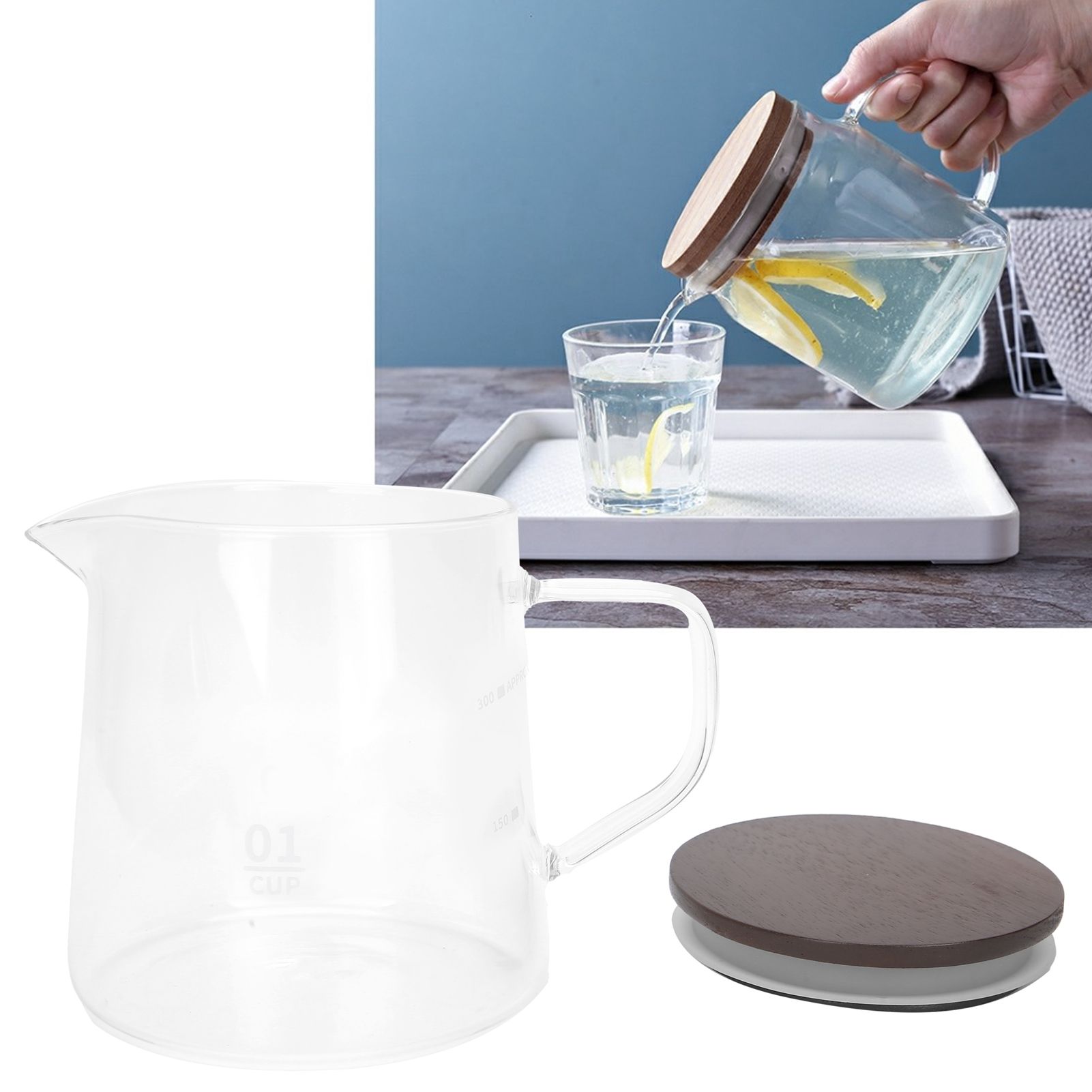 Coffee Pot with Lid HeatResistant Glass Heat Insulation Handle Kettle for Tea view 10