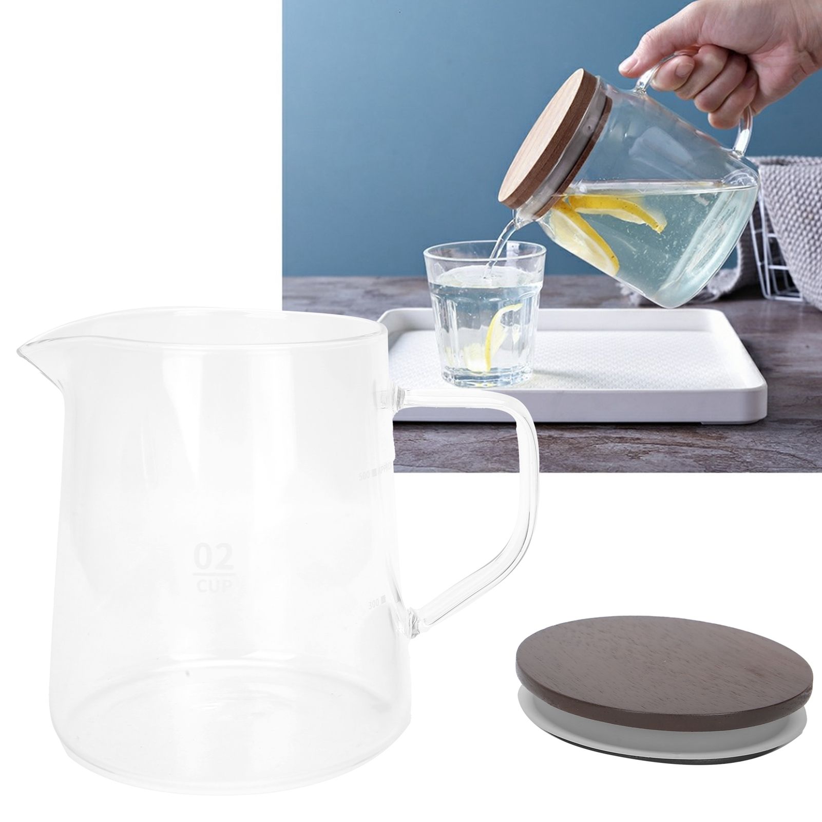 Coffee Pot with Lid HeatResistant Glass Heat Insulation Handle Kettle for Tea view 10