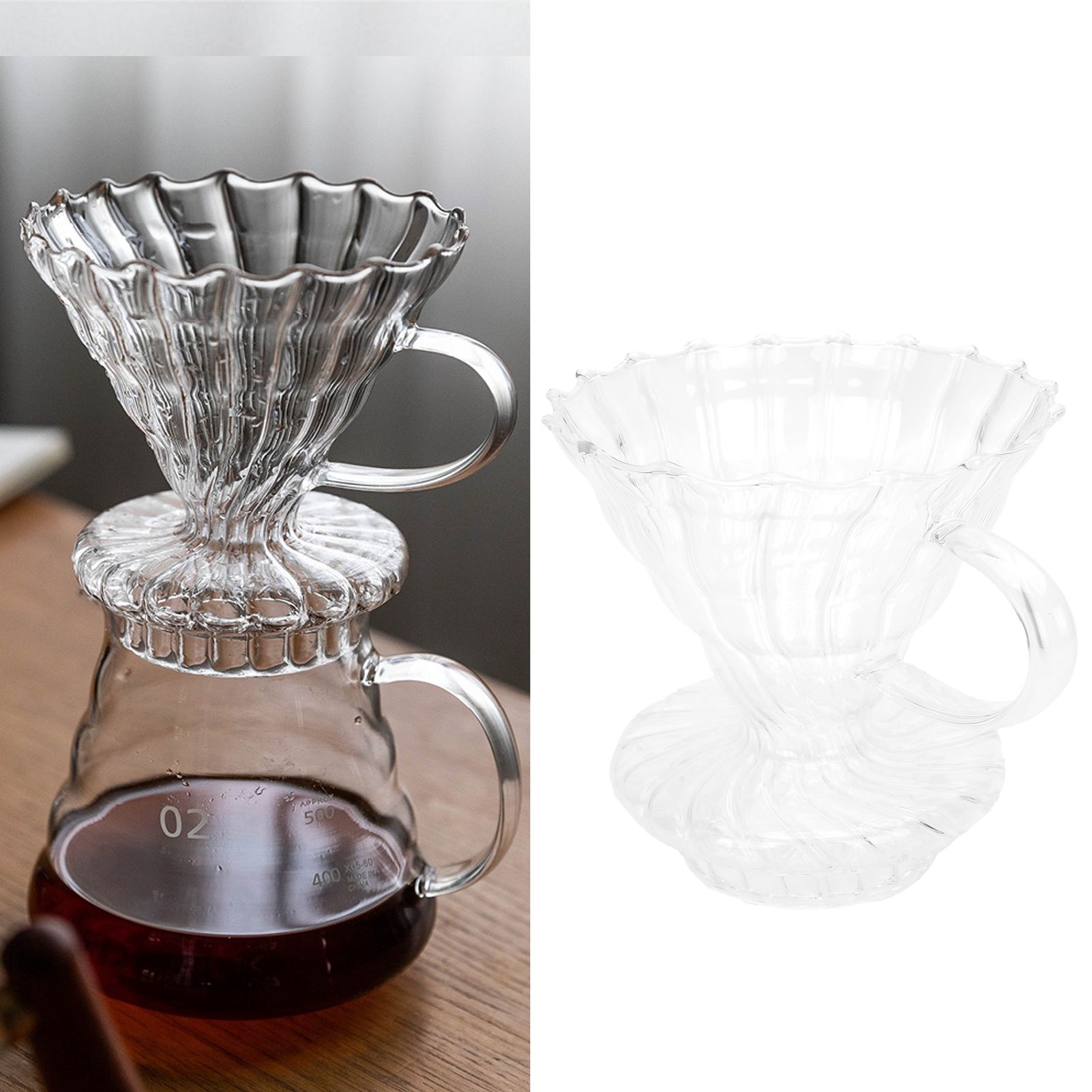 Glass Pour Over Coffee Dripper Cone Filter Cup Coffee Machine Accessories Home view 10