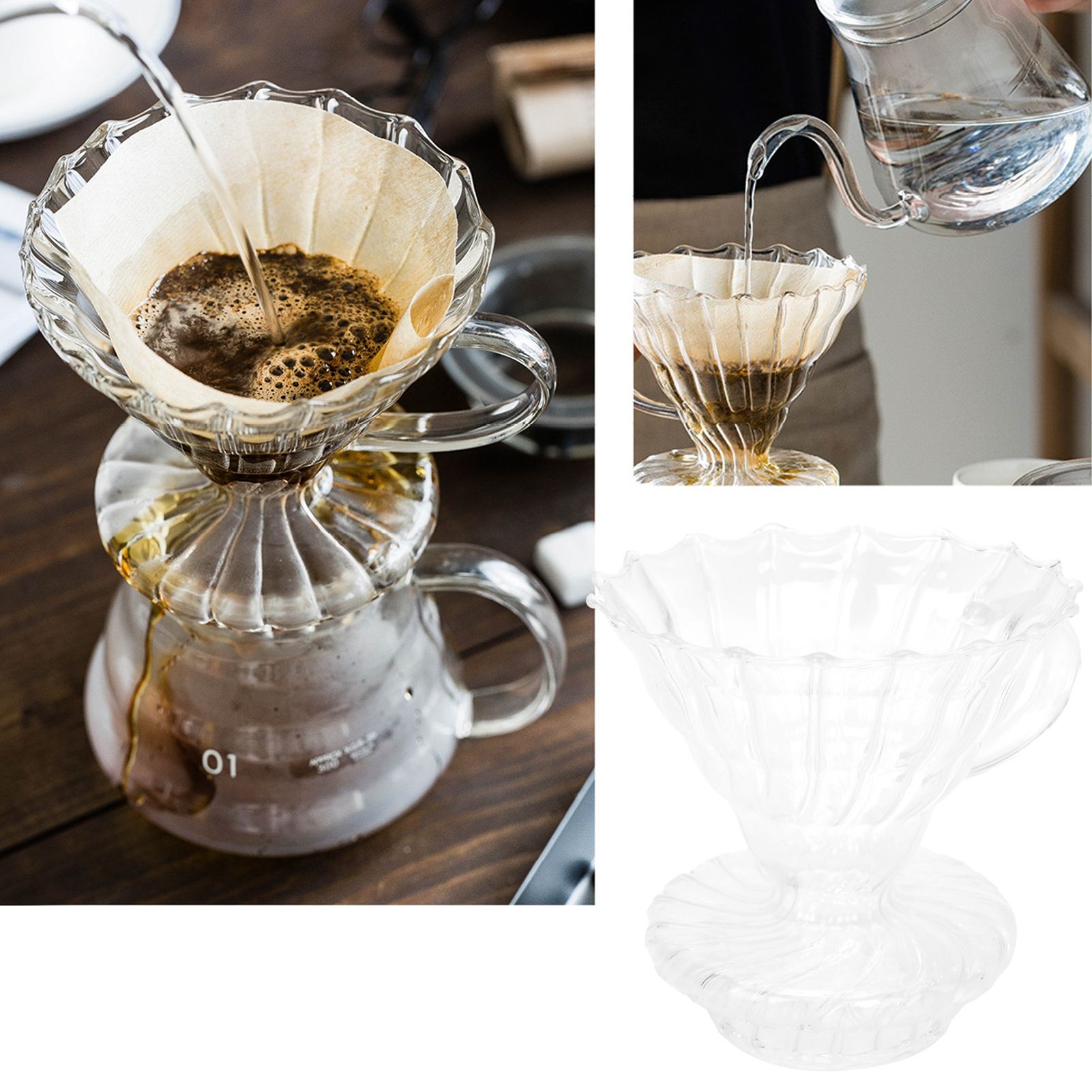 Glass Pour Over Coffee Dripper Cone Filter Cup Coffee Machine Accessories Home view 14